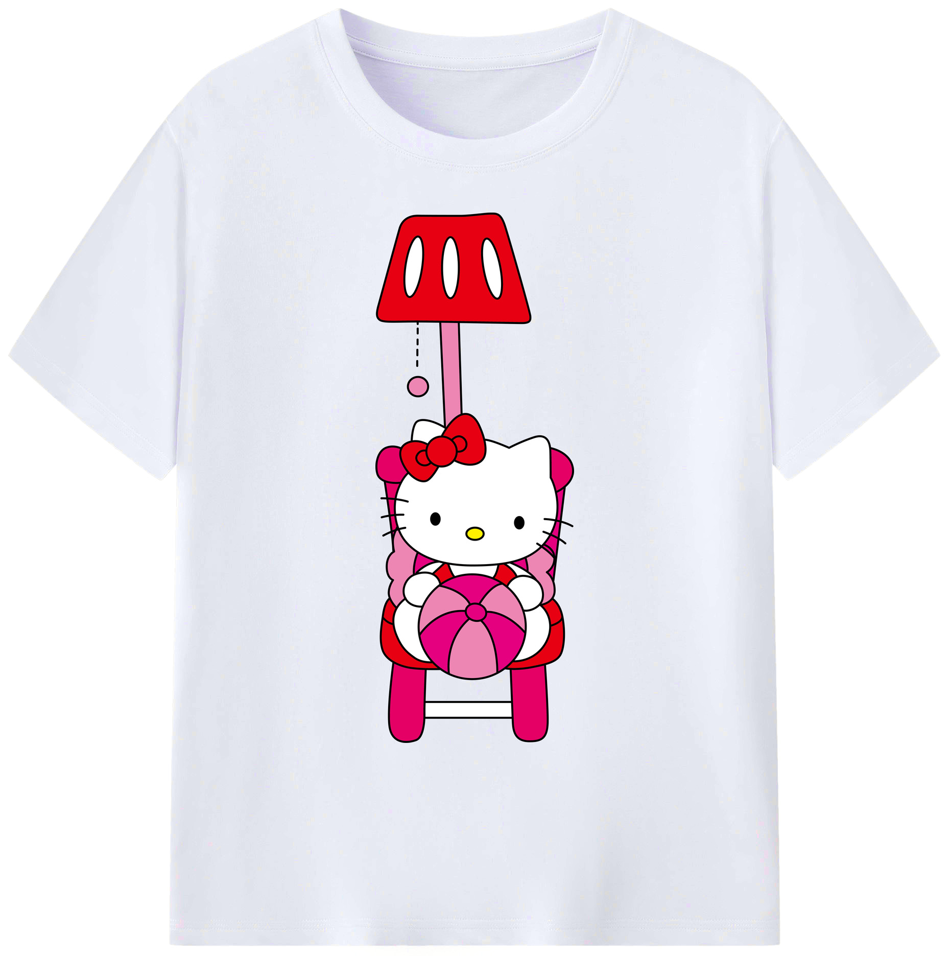 （画像用） Hello Kitty ハローキティ 綿100％ メンズ半袖Tシャツ｜肌触りやわらか＆通気性