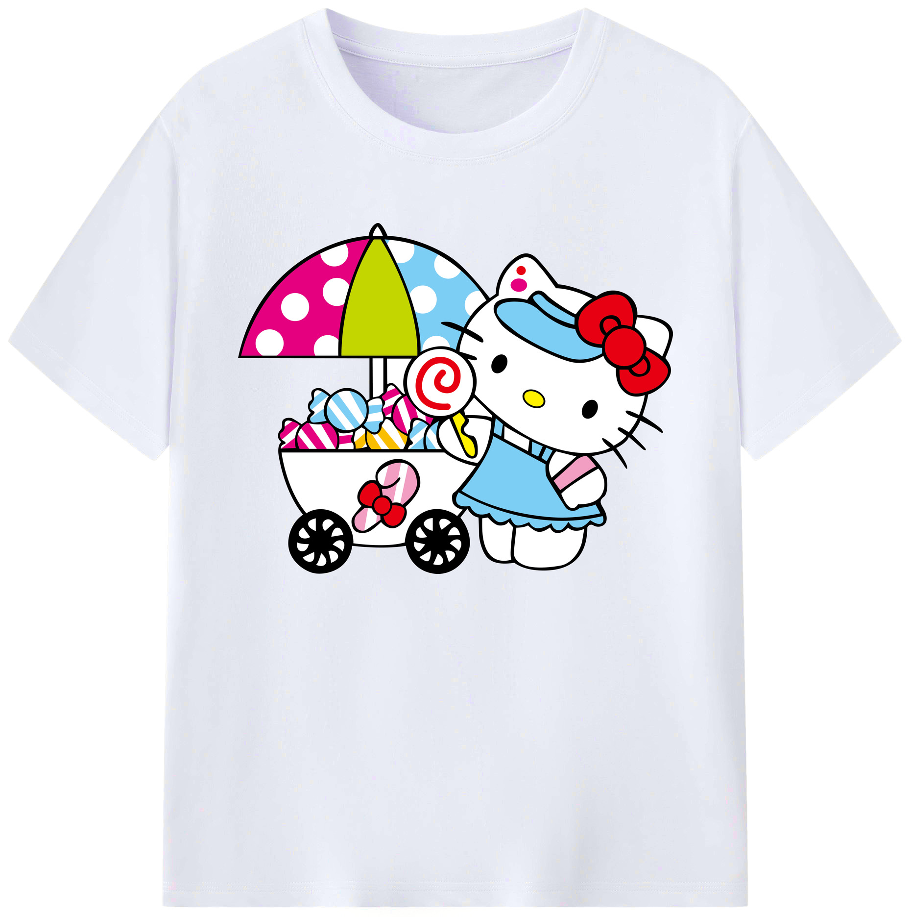 （画像用） Hello Kitty ハローキティ 綿100％ メンズ半袖Tシャツ｜肌触りやわらか＆通気性