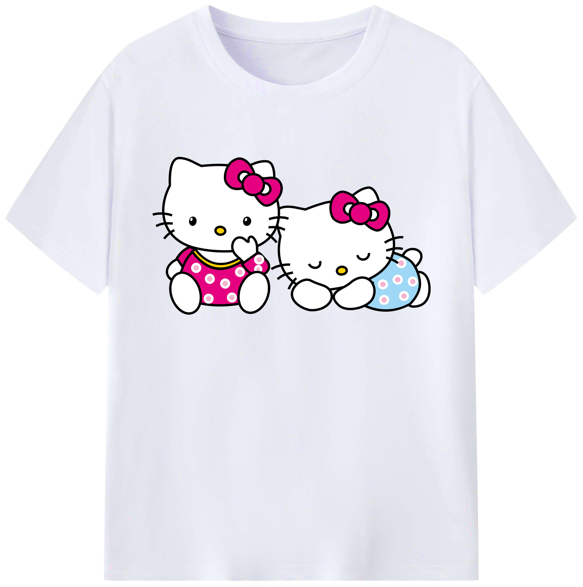 （画像用） Hello Kitty ハローキティ 綿100％ メンズ半袖Tシャツ｜肌触りやわらか＆通気性