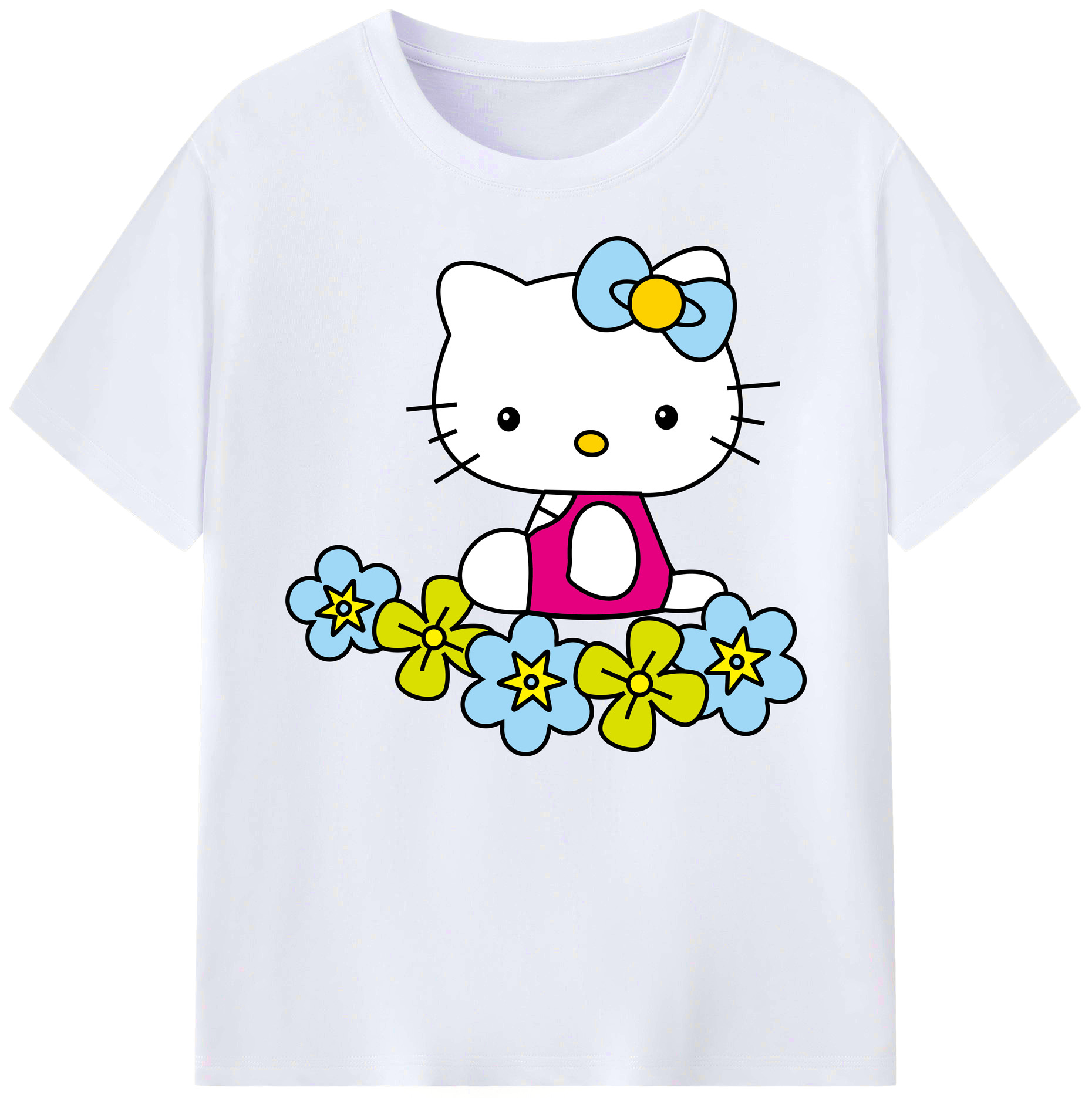 （画像用） Hello Kitty ハローキティ 綿100％ メンズ半袖Tシャツ｜肌触りやわらか＆通気性