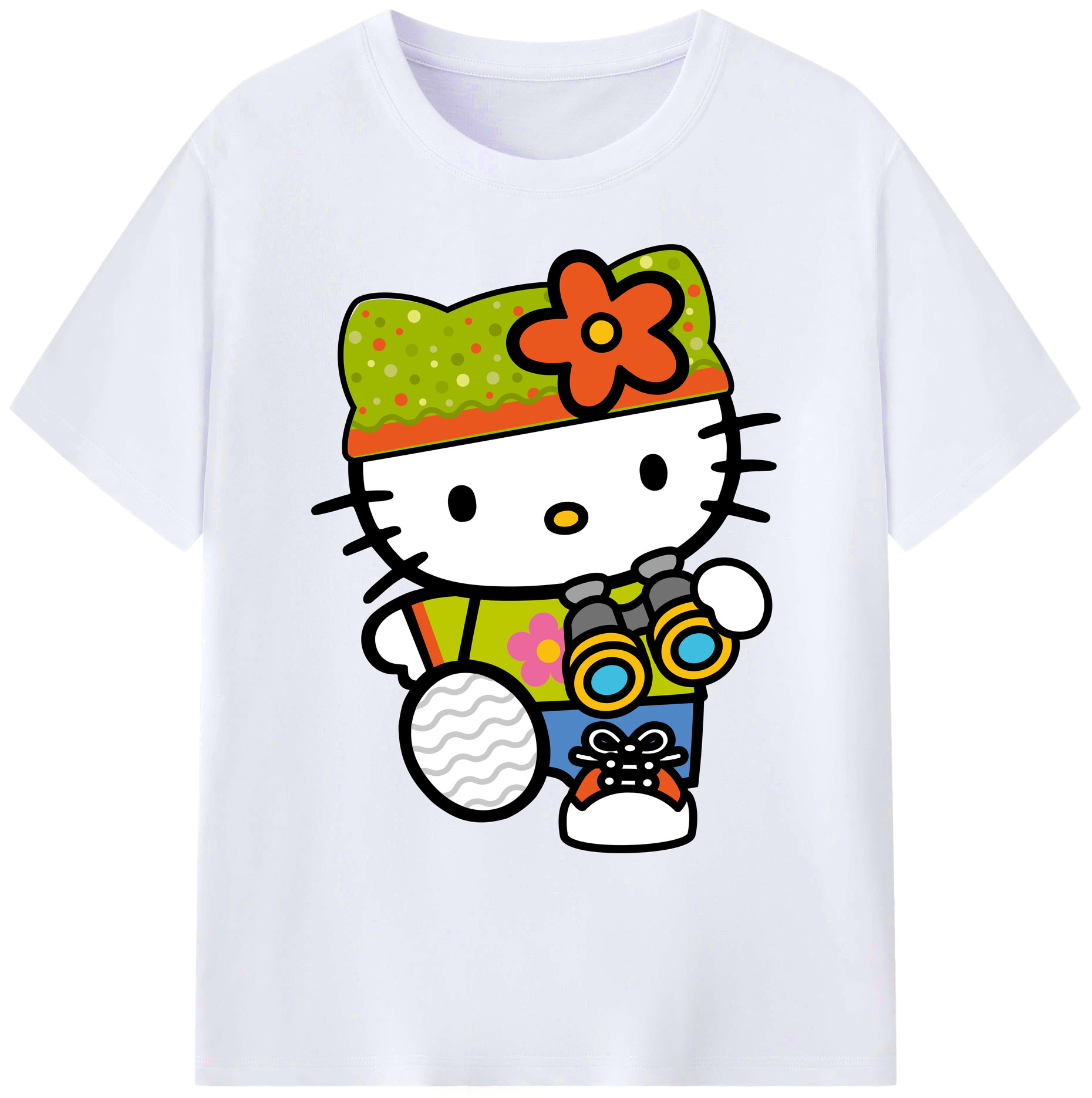 （画像用） Hello Kitty ハローキティ 綿100％ メンズ半袖Tシャツ｜肌触りやわらか＆通気性