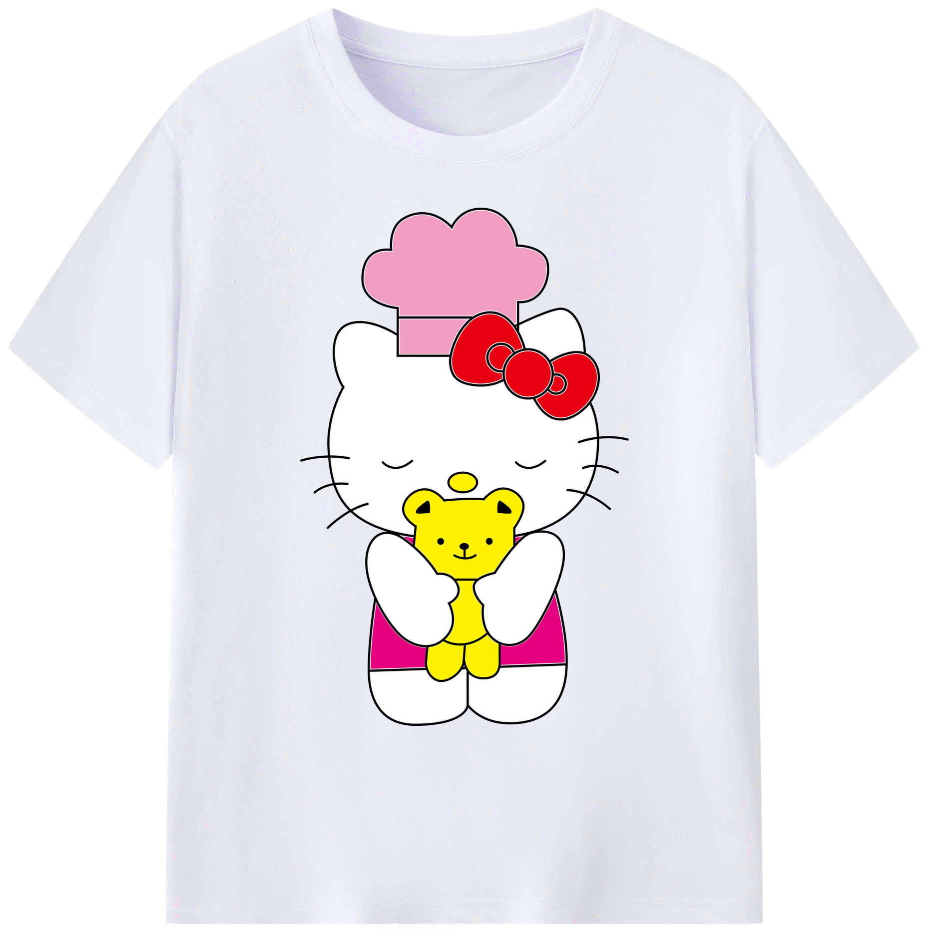 （画像用） Hello Kitty ハローキティ 綿100％ メンズ半袖Tシャツ｜肌触りやわらか＆通気性