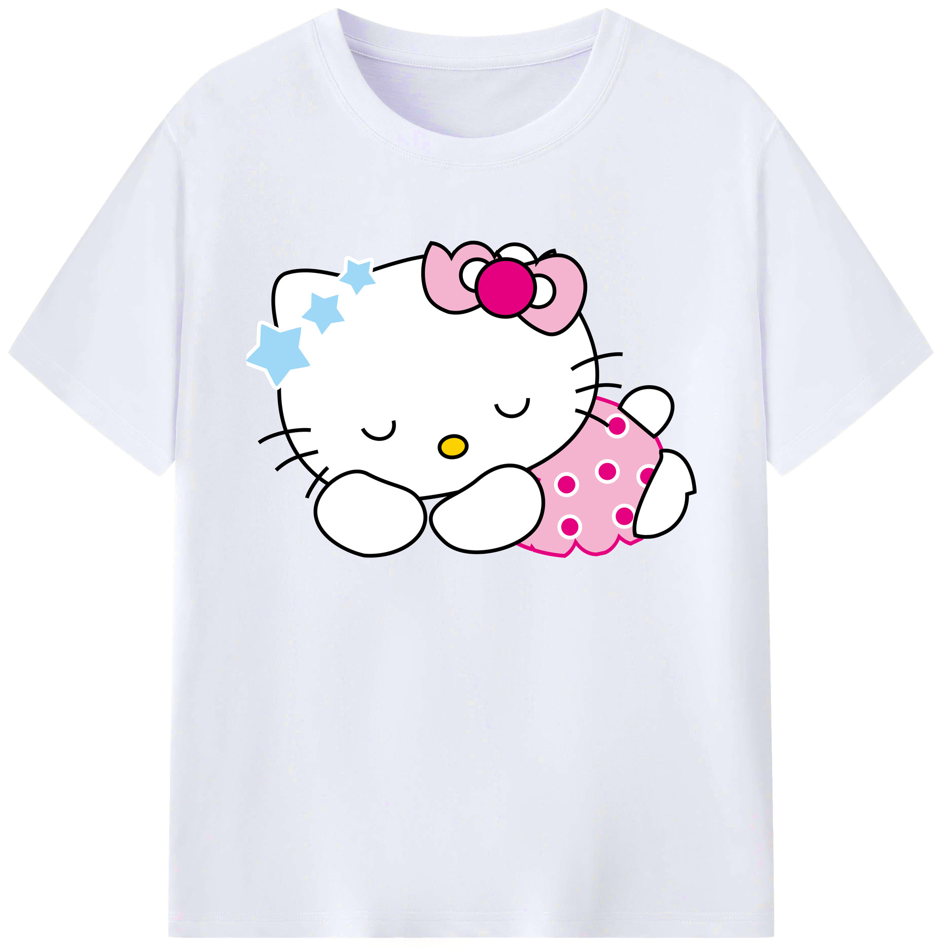 （画像用） Hello Kitty ハローキティ 綿100％ メンズ半袖Tシャツ｜肌触りやわらか＆通気性
