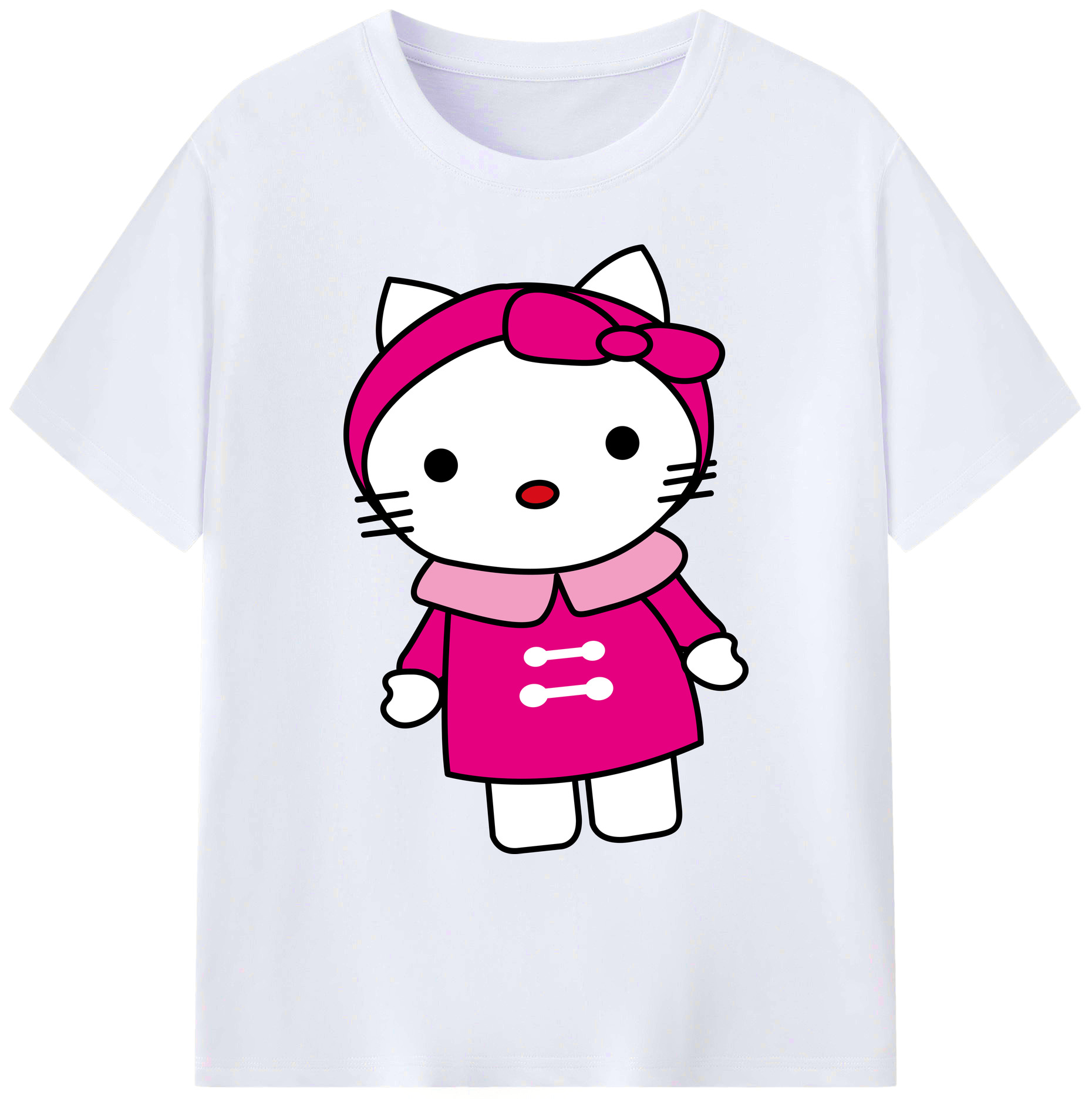 （画像用） Hello Kitty ハローキティ 綿100％ メンズ半袖Tシャツ｜肌触りやわらか＆通気性