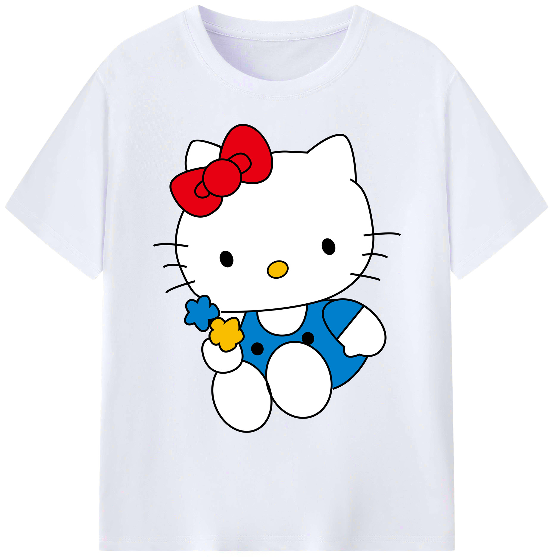 （画像用） Hello Kitty ハローキティ 綿100％ メンズ半袖Tシャツ｜肌触りやわらか＆通気性