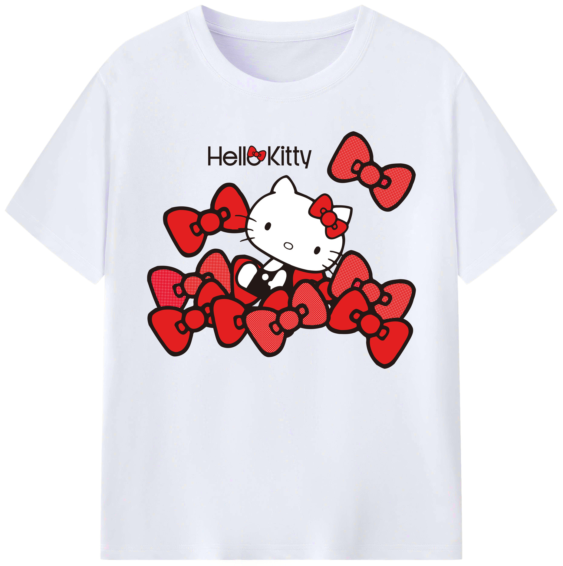 （画像用） Hello Kitty ハローキティ 綿100％ メンズ半袖Tシャツ｜肌触りやわらか＆通気性