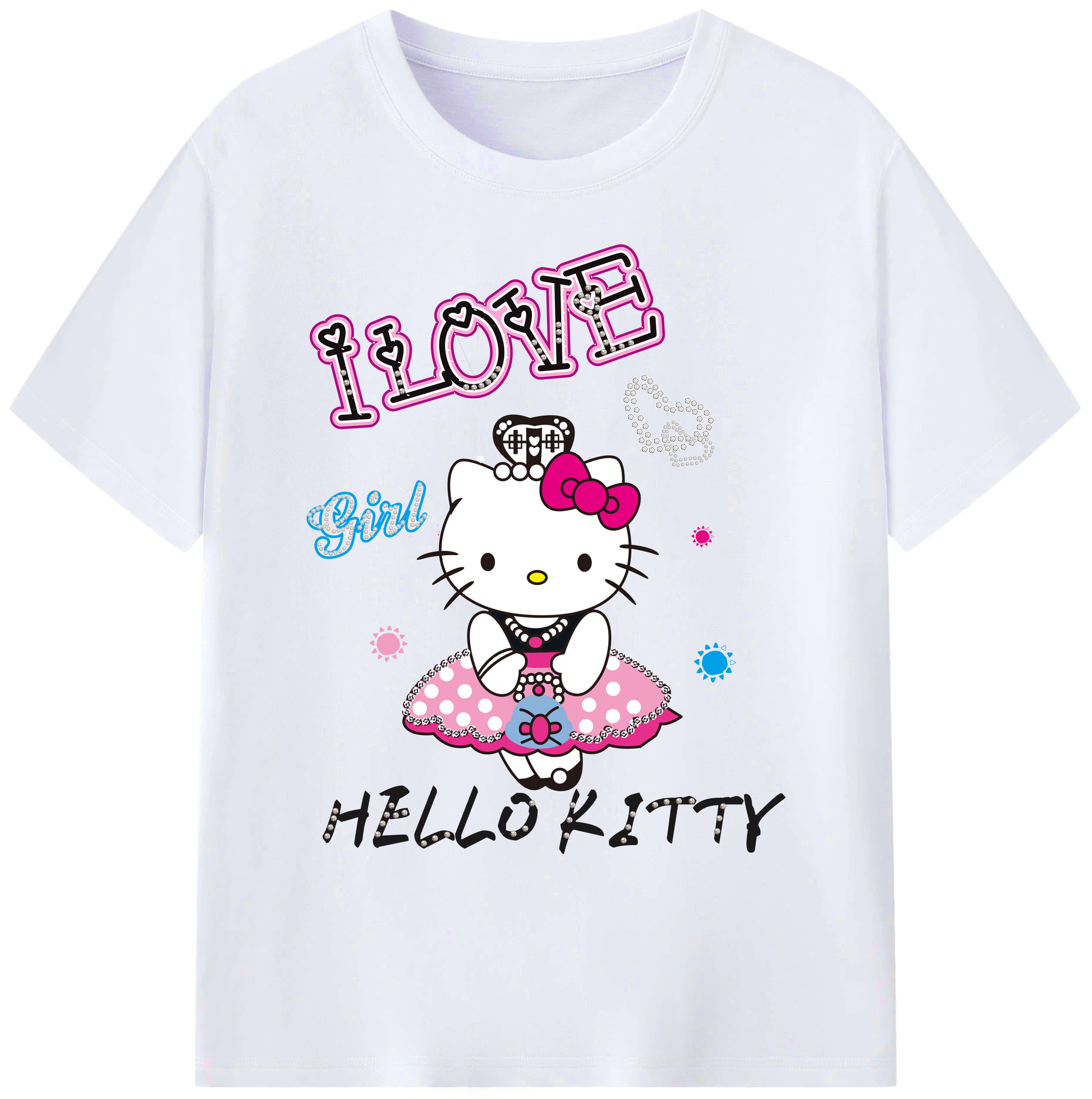 （画像用） Hello Kitty ハローキティ 綿100％ メンズ半袖Tシャツ｜肌触りやわらか＆通気性