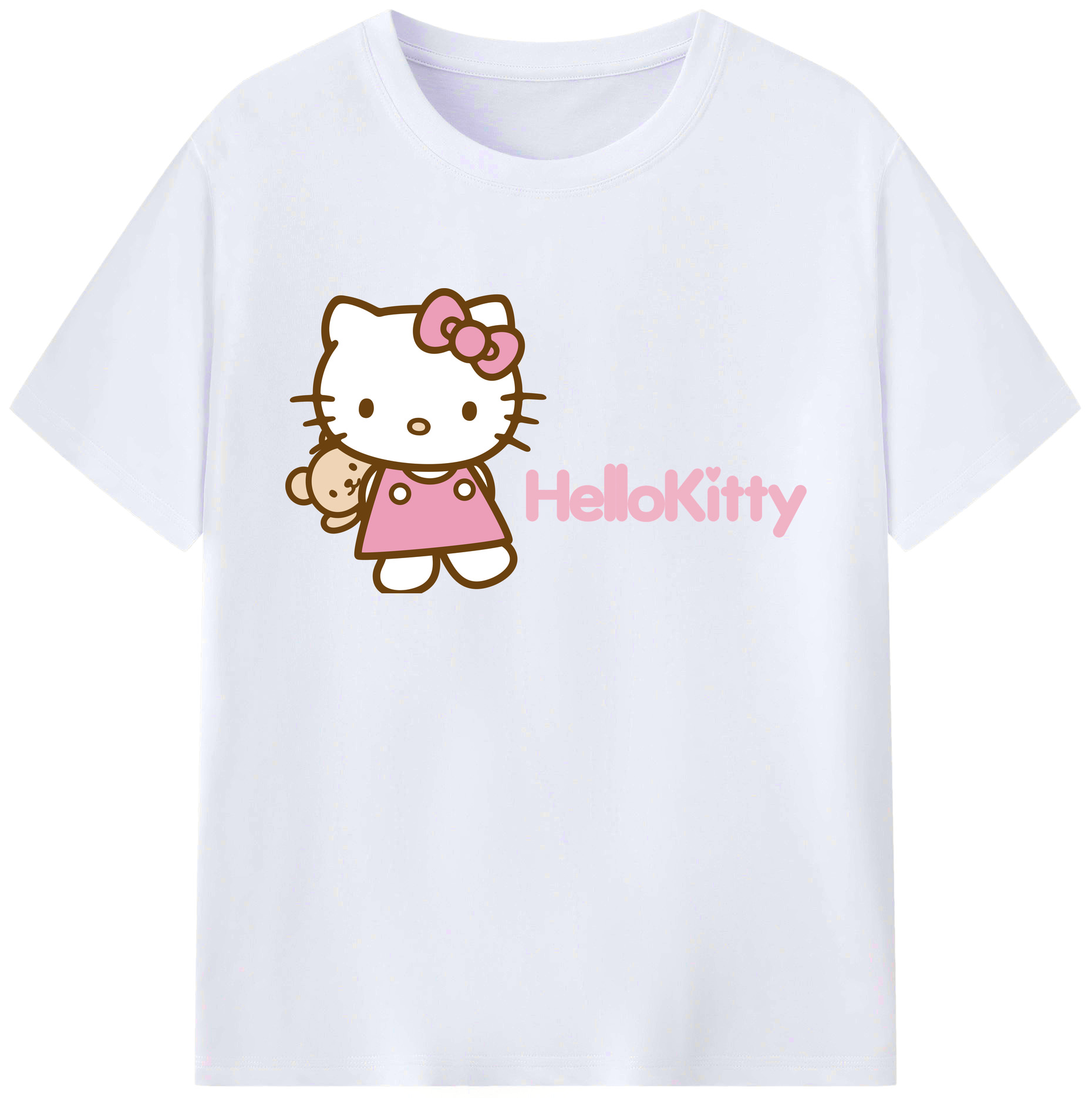 （画像用） Hello Kitty ハローキティ 綿100％ メンズ半袖Tシャツ｜肌触りやわらか＆通気性