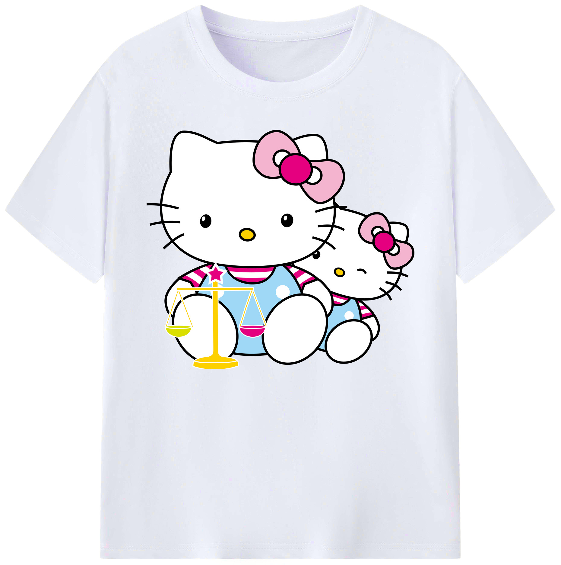 （画像用） Hello Kitty ハローキティ 綿100％ メンズ半袖Tシャツ｜肌触りやわらか＆通気性