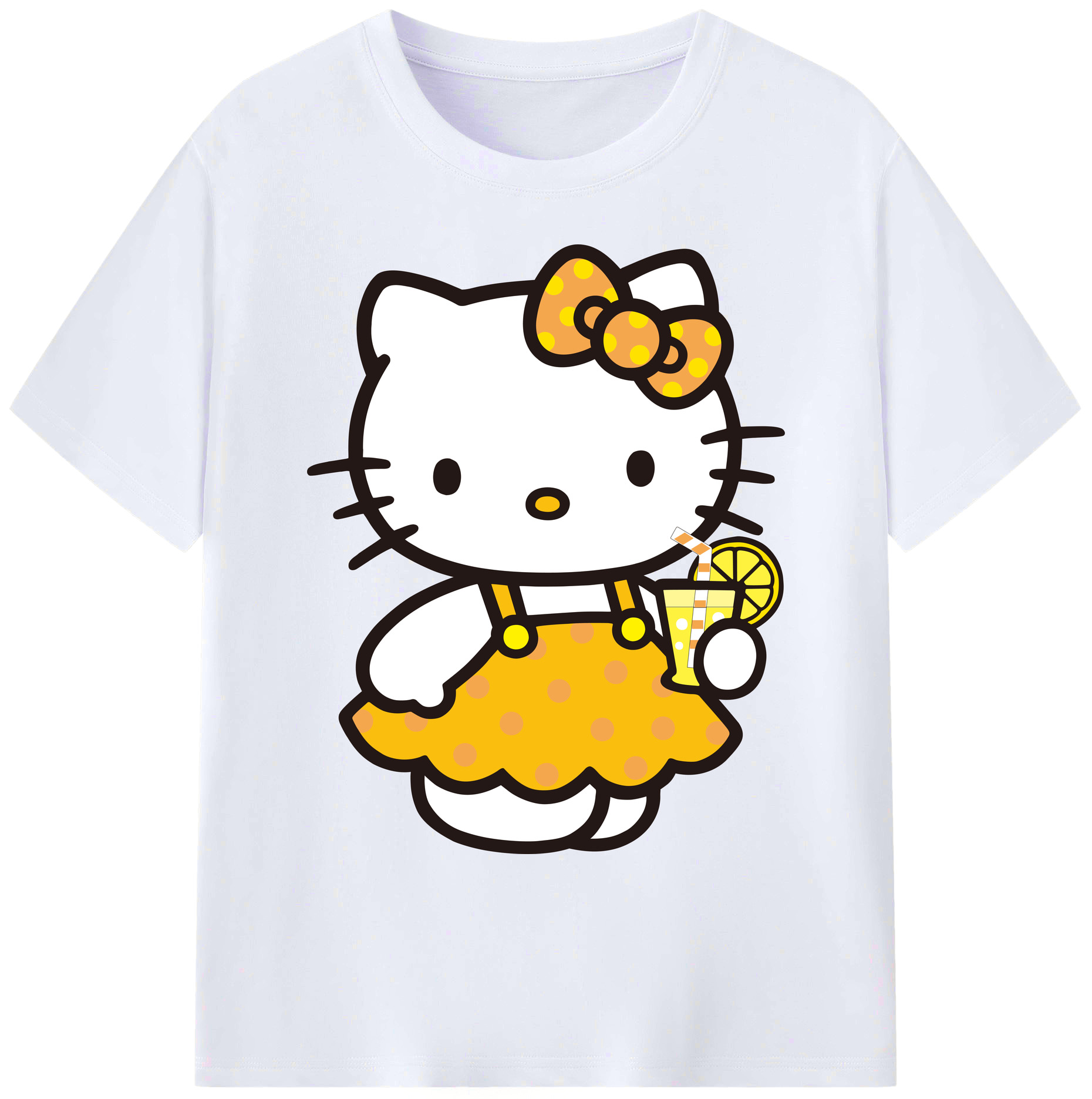 （画像用） Hello Kitty ハローキティ 綿100％ メンズ半袖Tシャツ｜肌触りやわらか＆通気性