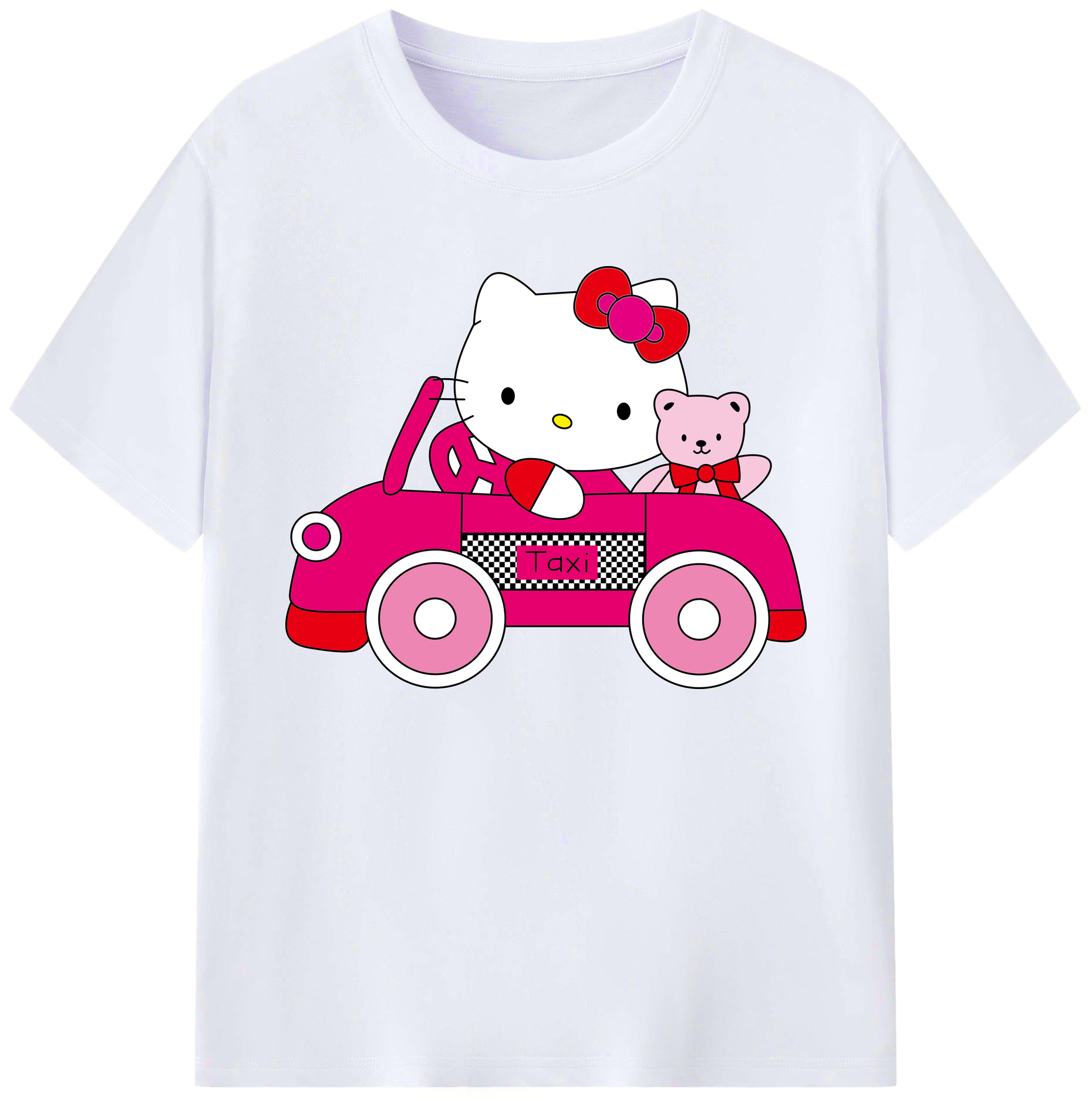 （画像用） Hello Kitty ハローキティ 綿100％ メンズ半袖Tシャツ｜肌触りやわらか＆通気性
