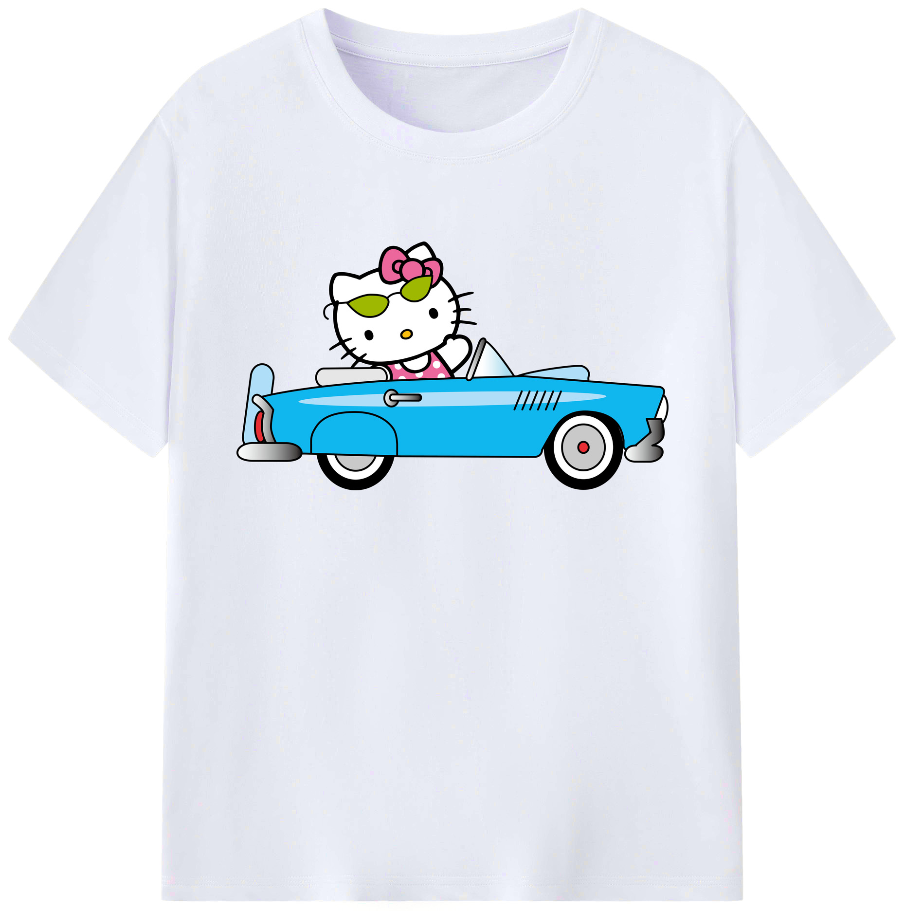 （画像用） Hello Kitty ハローキティ 綿100％ メンズ半袖Tシャツ｜肌触りやわらか＆通気性