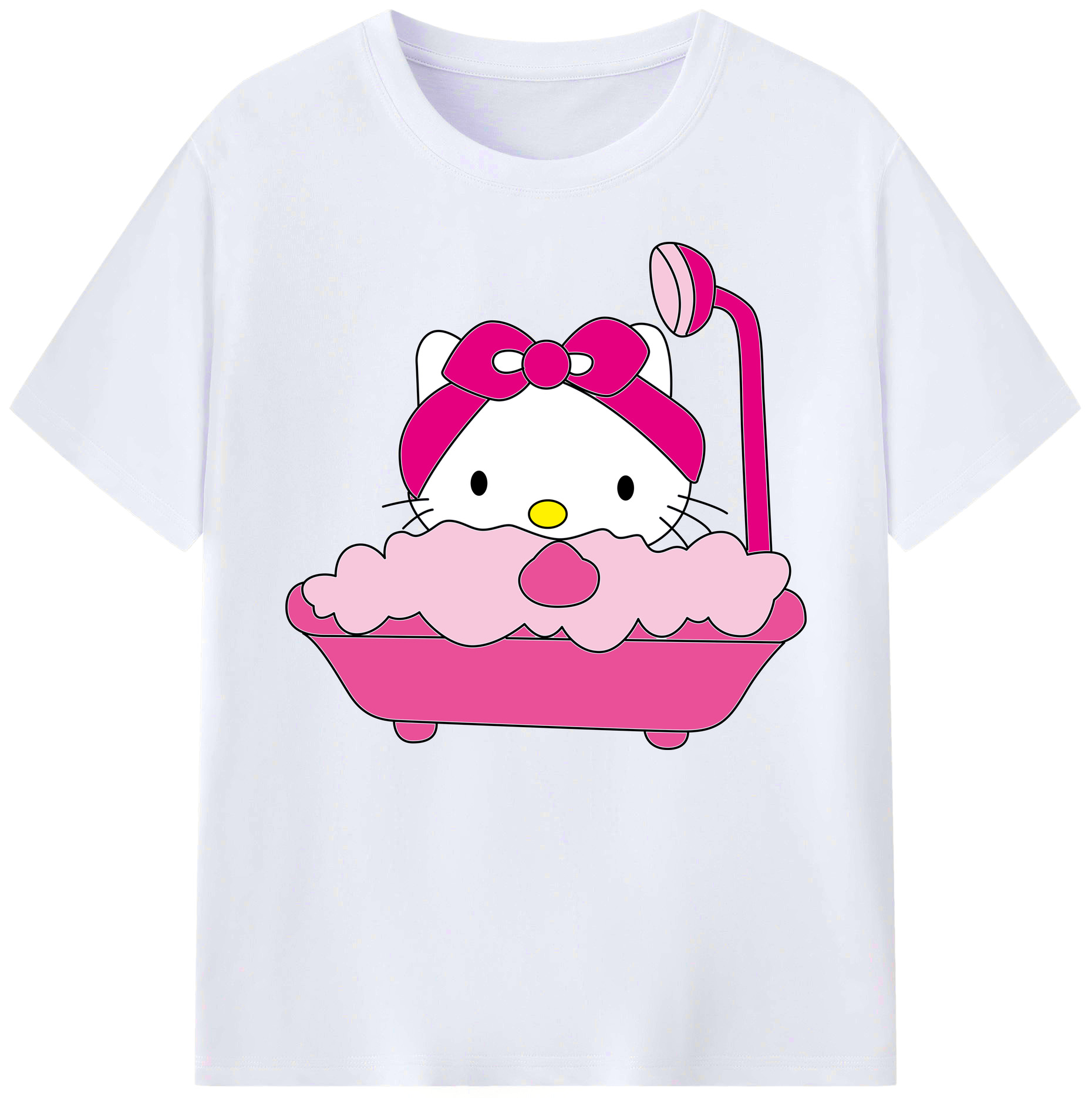 （画像用） Hello Kitty ハローキティ 綿100％ メンズ半袖Tシャツ｜肌触りやわらか＆通気性
