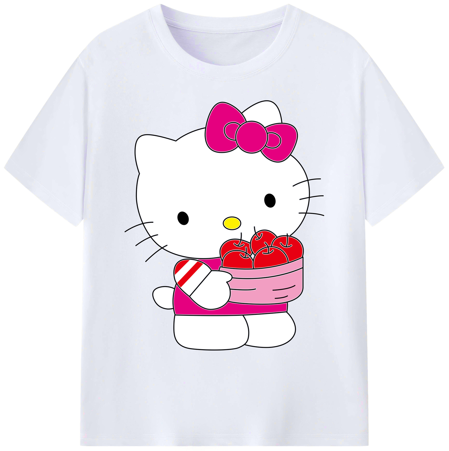（画像用） Hello Kitty ハローキティ 綿100％ メンズ半袖Tシャツ｜肌触りやわらか＆通気性