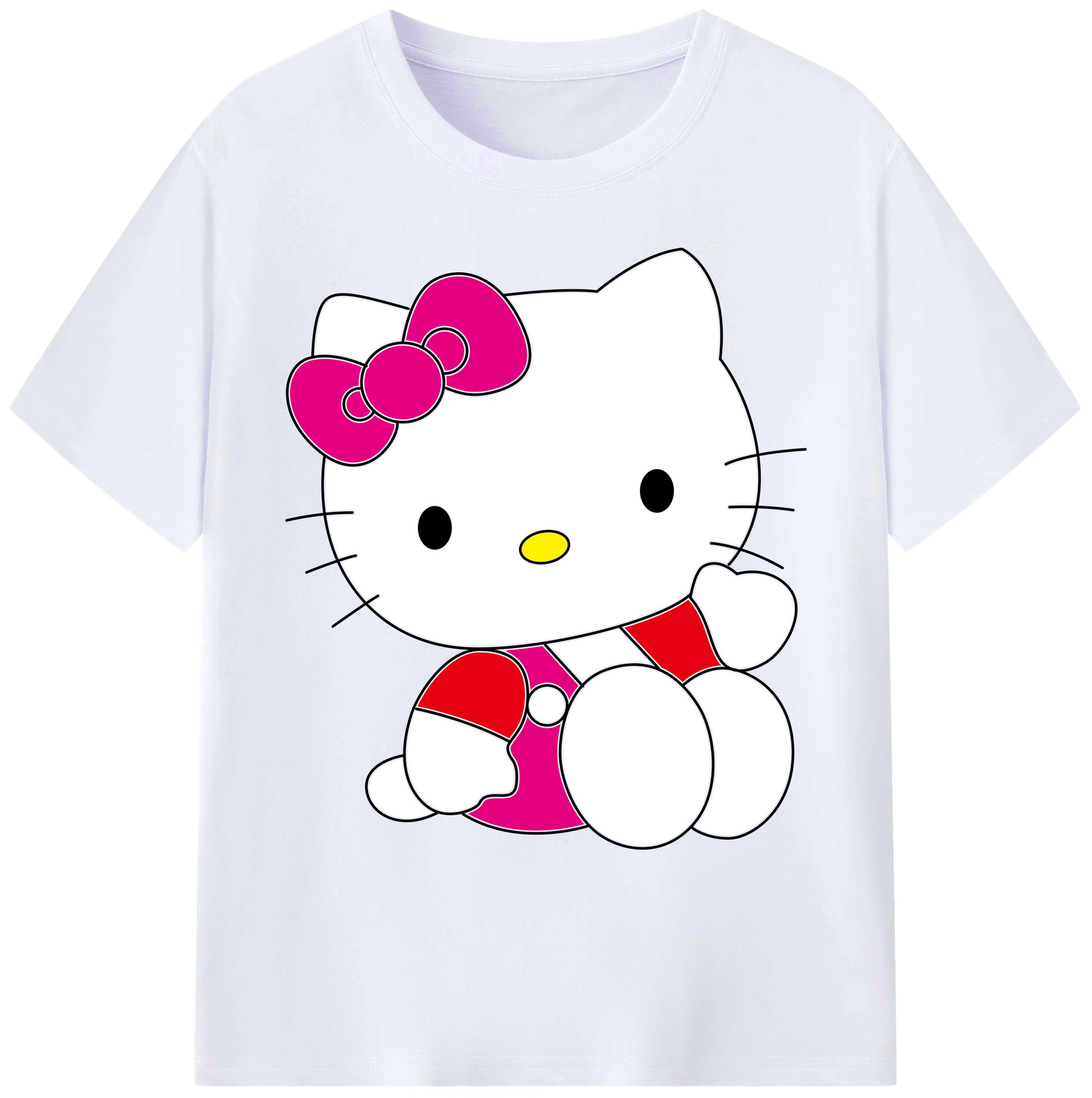 （画像用） Hello Kitty ハローキティ 綿100％ メンズ半袖Tシャツ｜肌触りやわらか＆通気性