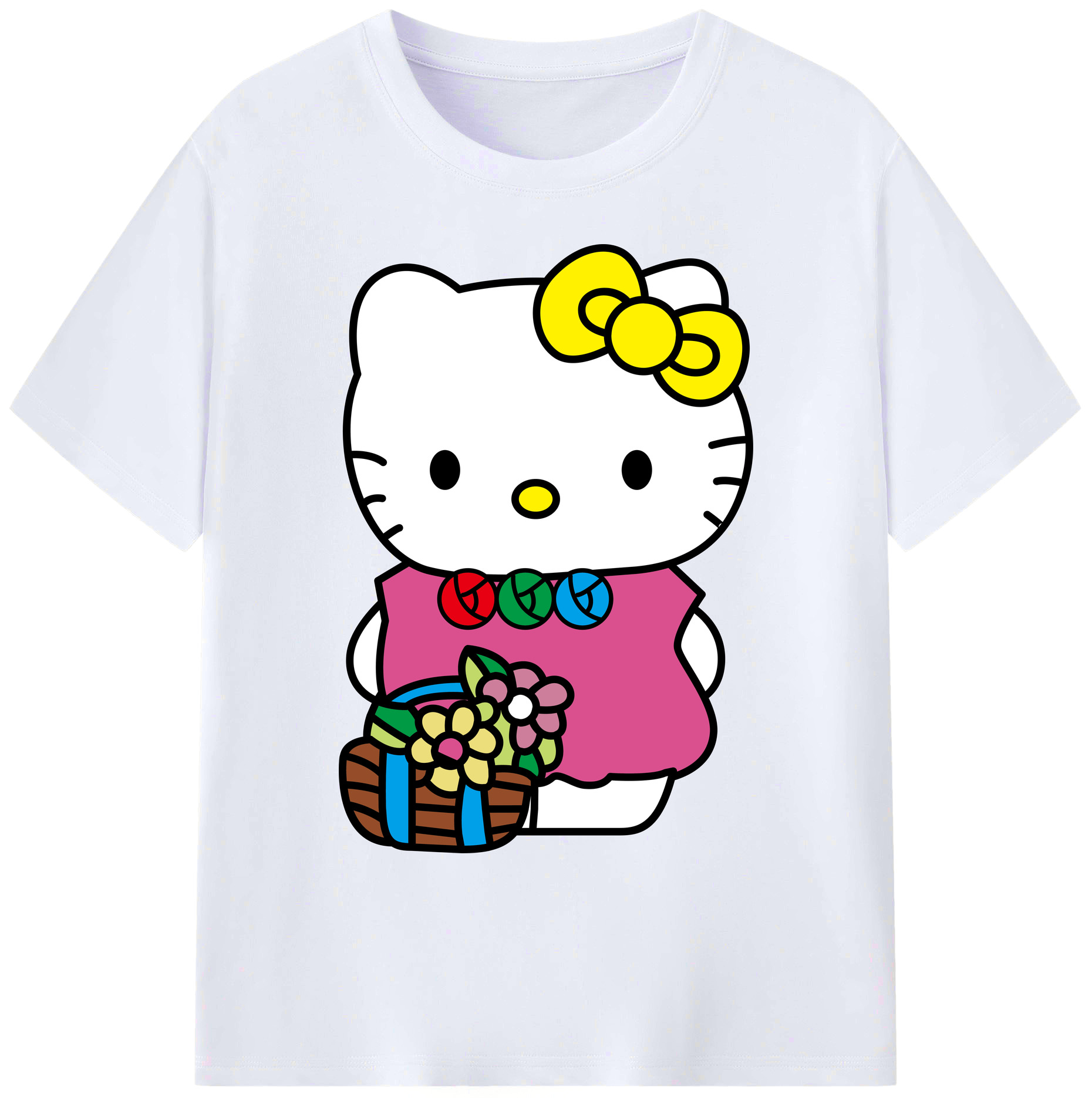 （画像用） Hello Kitty ハローキティ 綿100％ メンズ半袖Tシャツ｜肌触りやわらか＆通気性