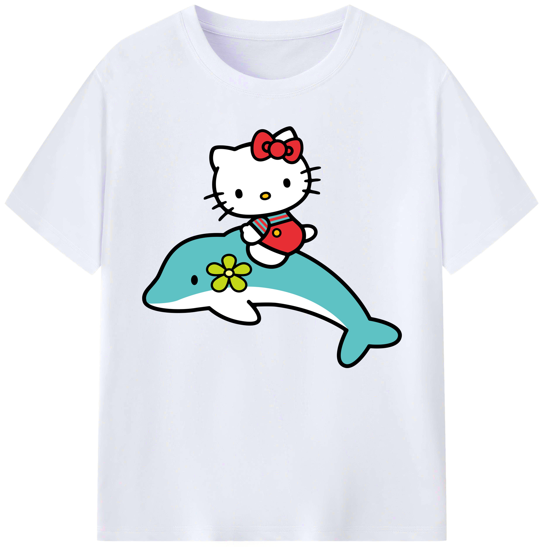 （画像用） Hello Kitty ハローキティ 綿100％ メンズ半袖Tシャツ｜肌触りやわらか＆通気性