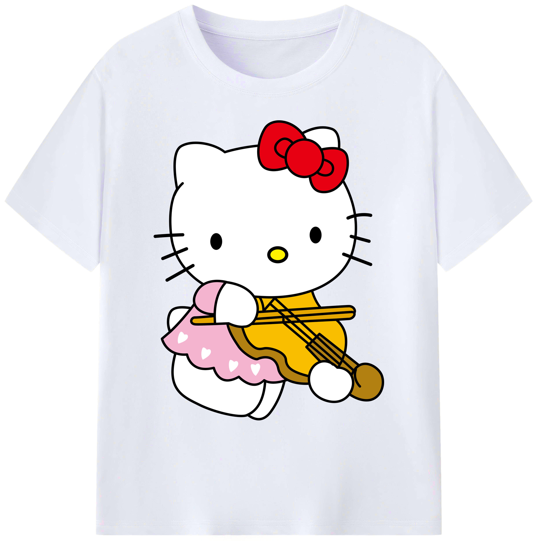 （画像用） Hello Kitty ハローキティ 綿100％ メンズ半袖Tシャツ｜肌触りやわらか＆通気性