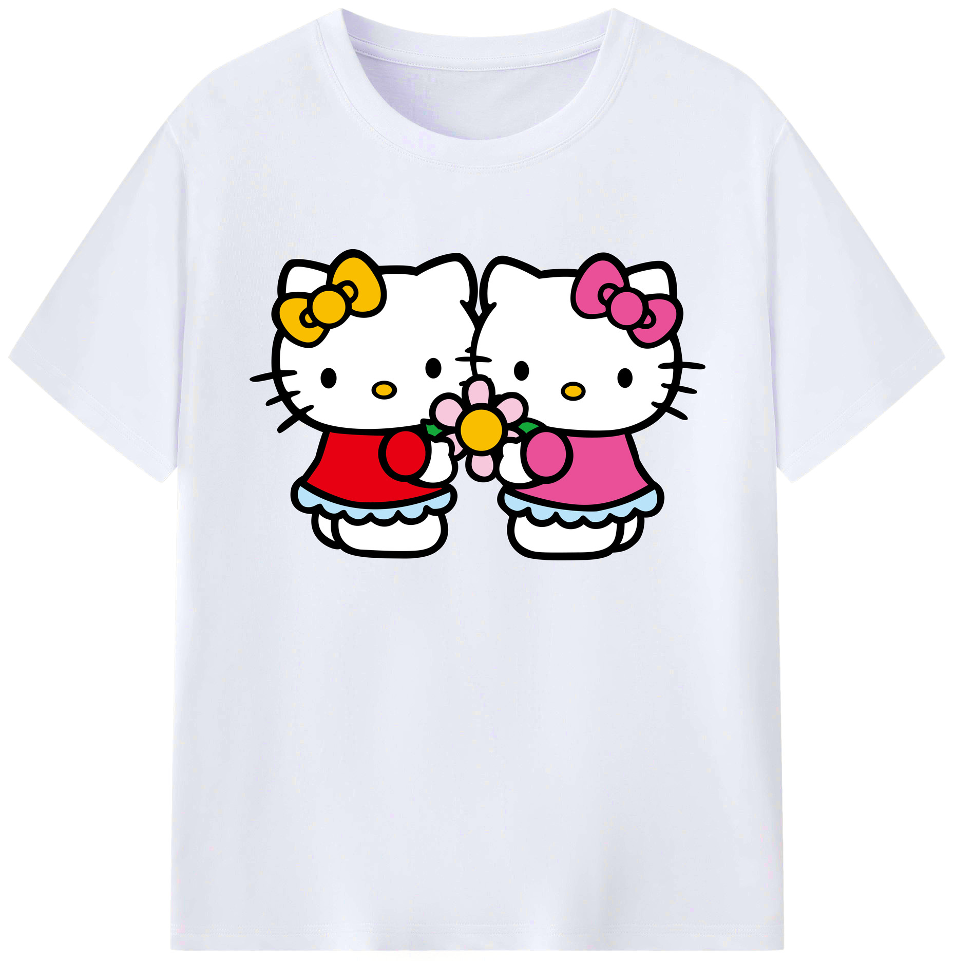（画像用） Hello Kitty ハローキティ 綿100％ メンズ半袖Tシャツ｜肌触りやわらか＆通気性
