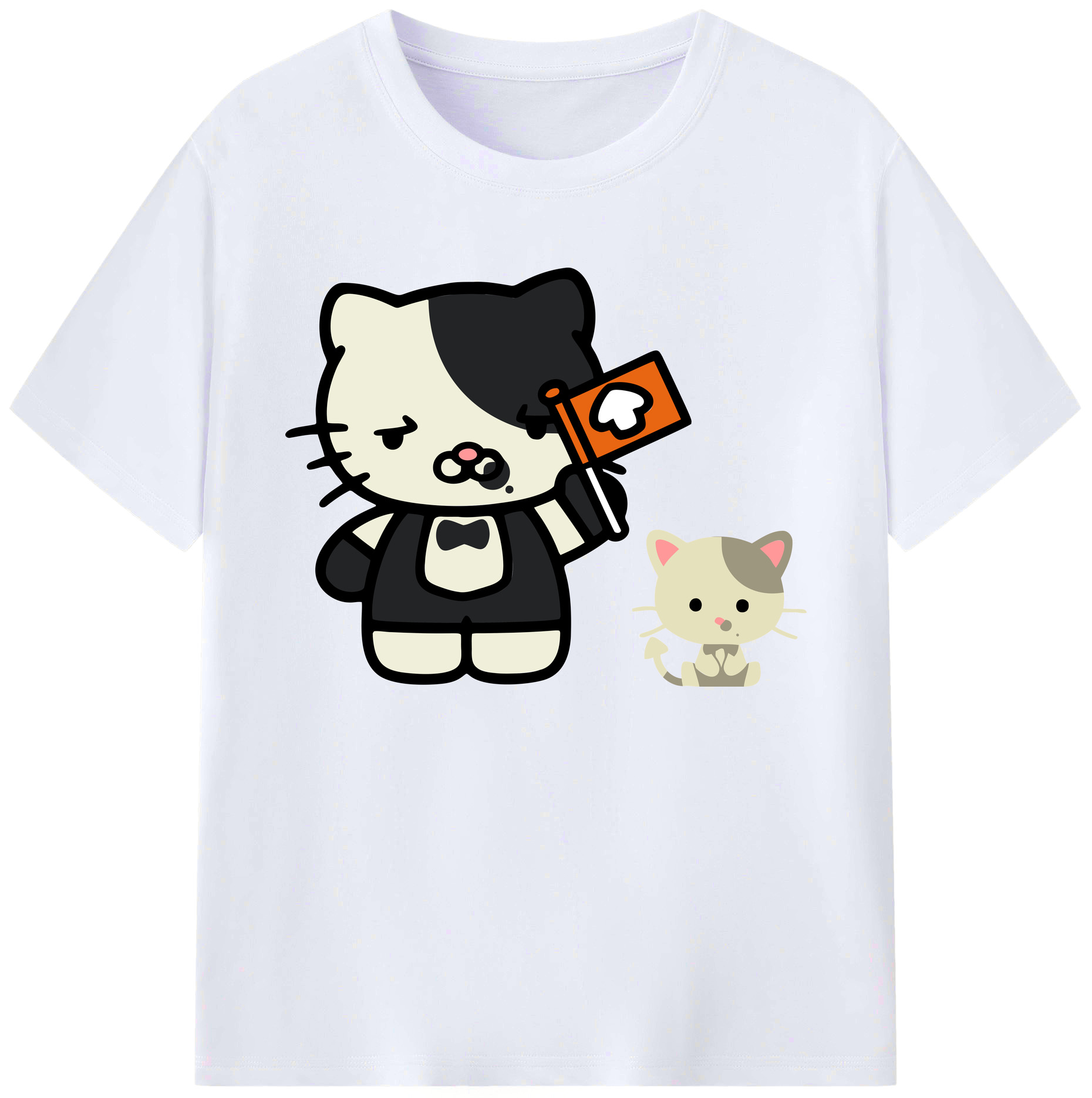 （画像用） Hello Kitty ハローキティ 綿100％ メンズ半袖Tシャツ｜肌触りやわらか＆通気性