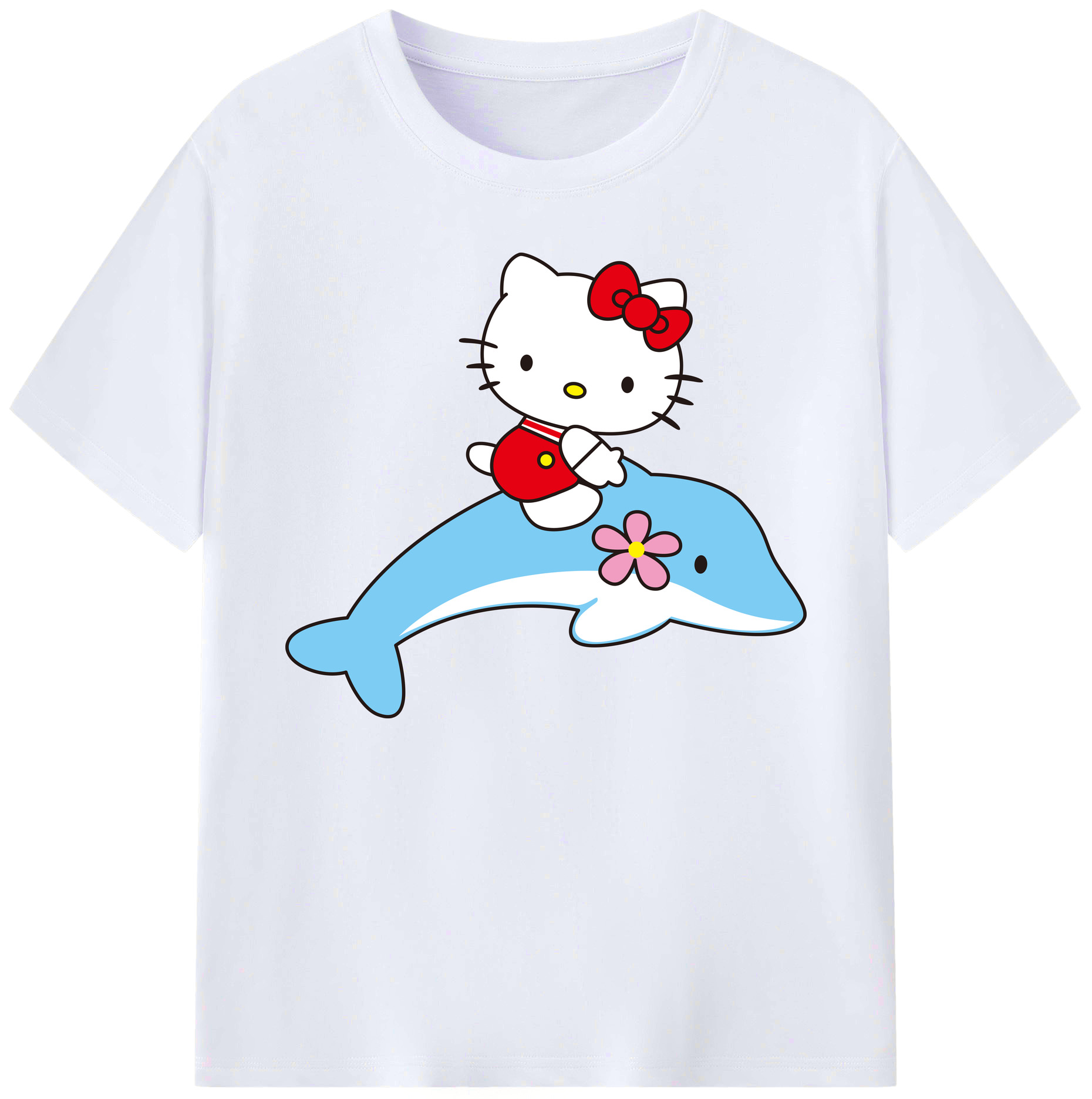 （画像用） Hello Kitty ハローキティ 綿100％ メンズ半袖Tシャツ｜肌触りやわらか＆通気性