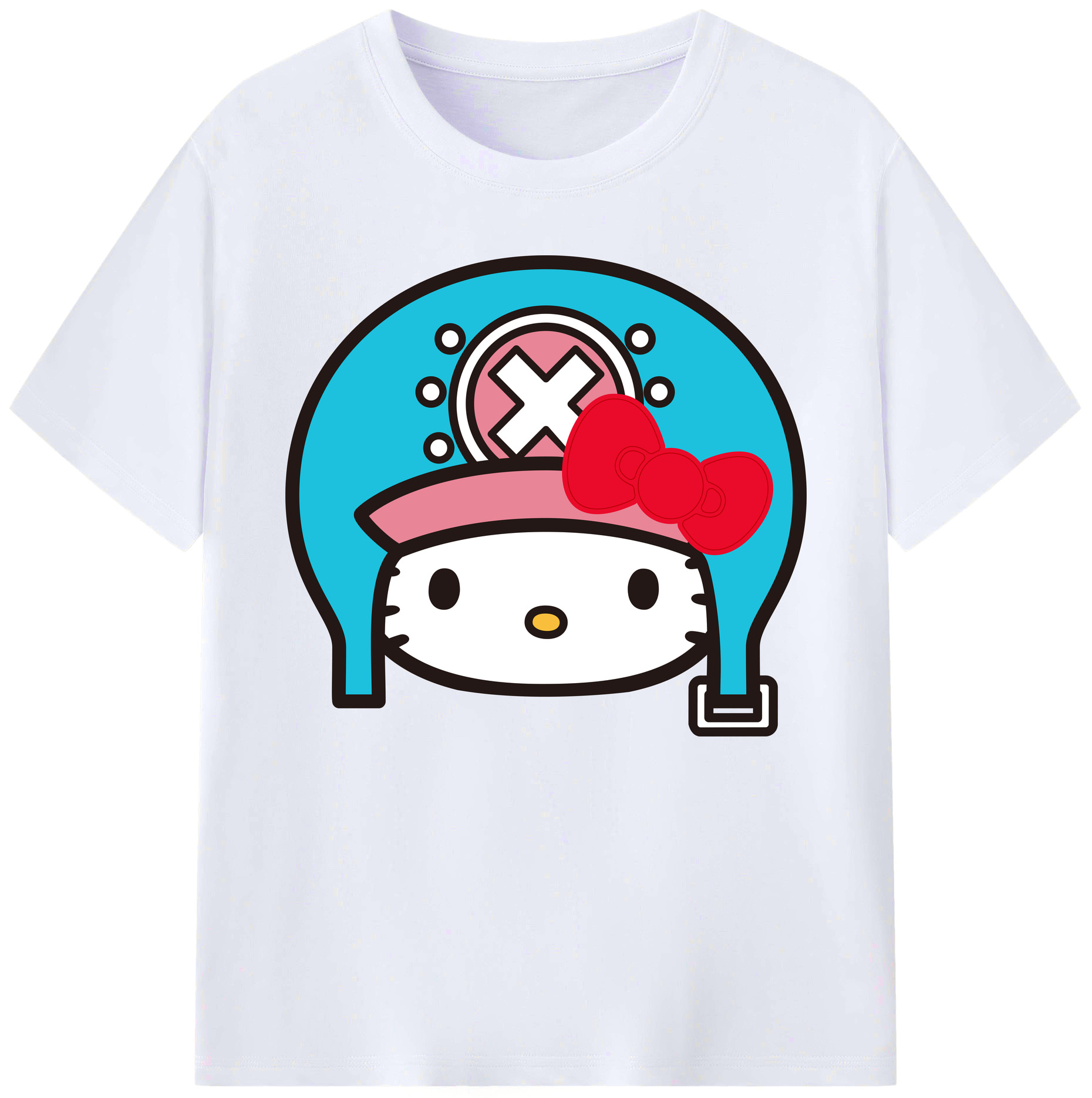 （画像用） Hello Kitty ハローキティ 綿100％ メンズ半袖Tシャツ｜肌触りやわらか＆通気性