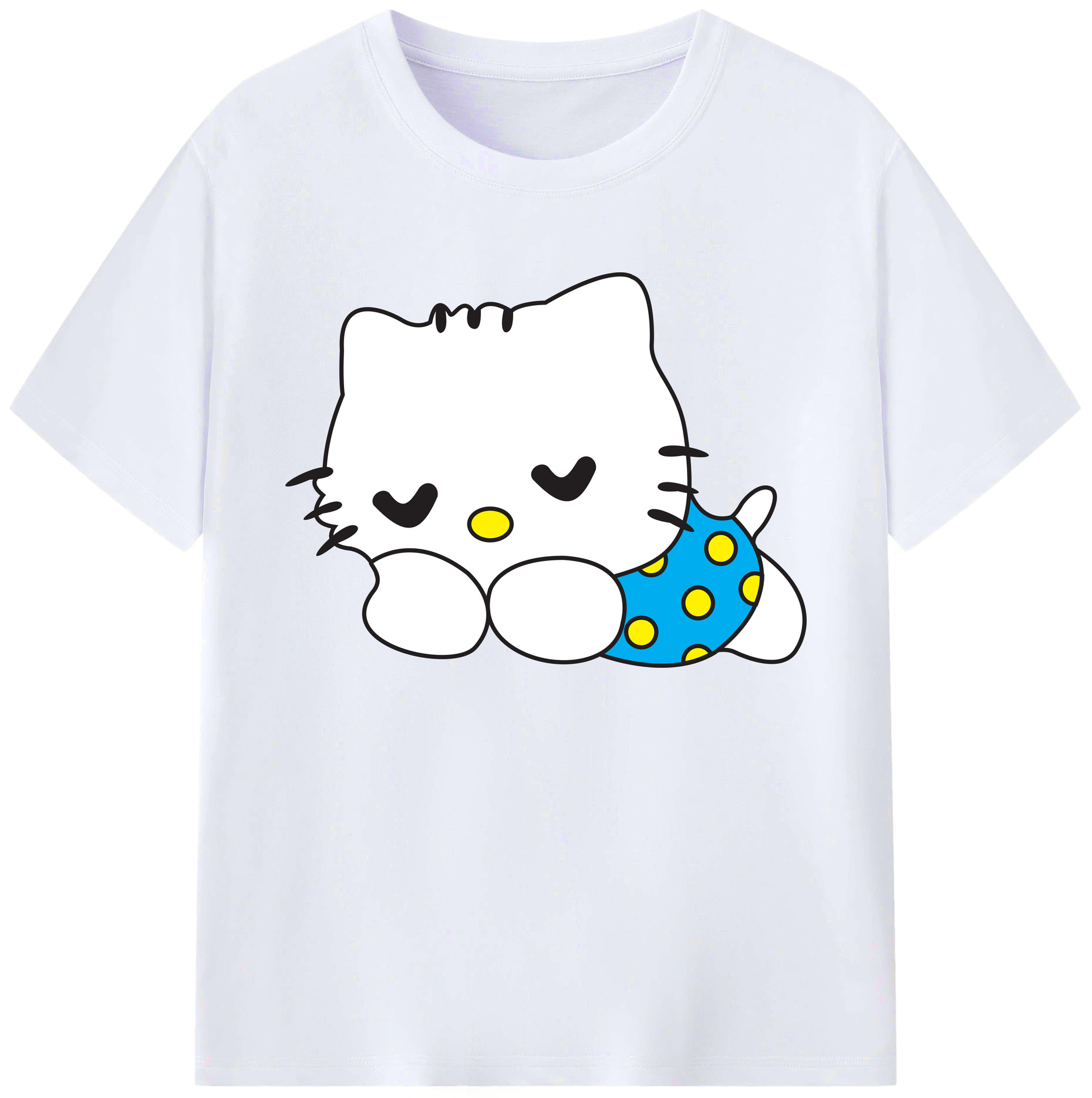 （画像用） Hello Kitty ハローキティ 綿100％ メンズ半袖Tシャツ｜肌触りやわらか＆通気性
