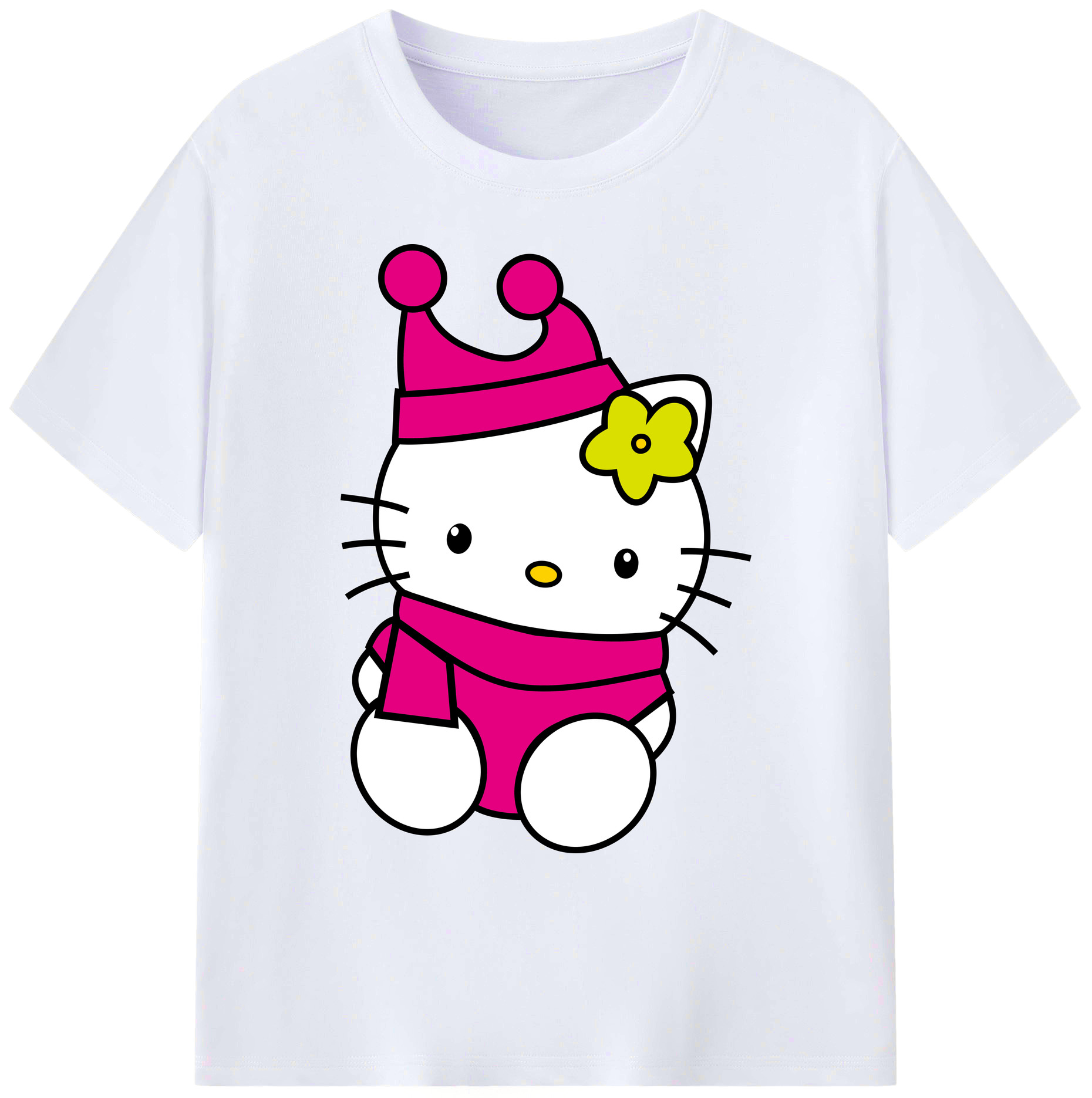 （画像用） Hello Kitty ハローキティ 綿100％ メンズ半袖Tシャツ｜肌触りやわらか＆通気性