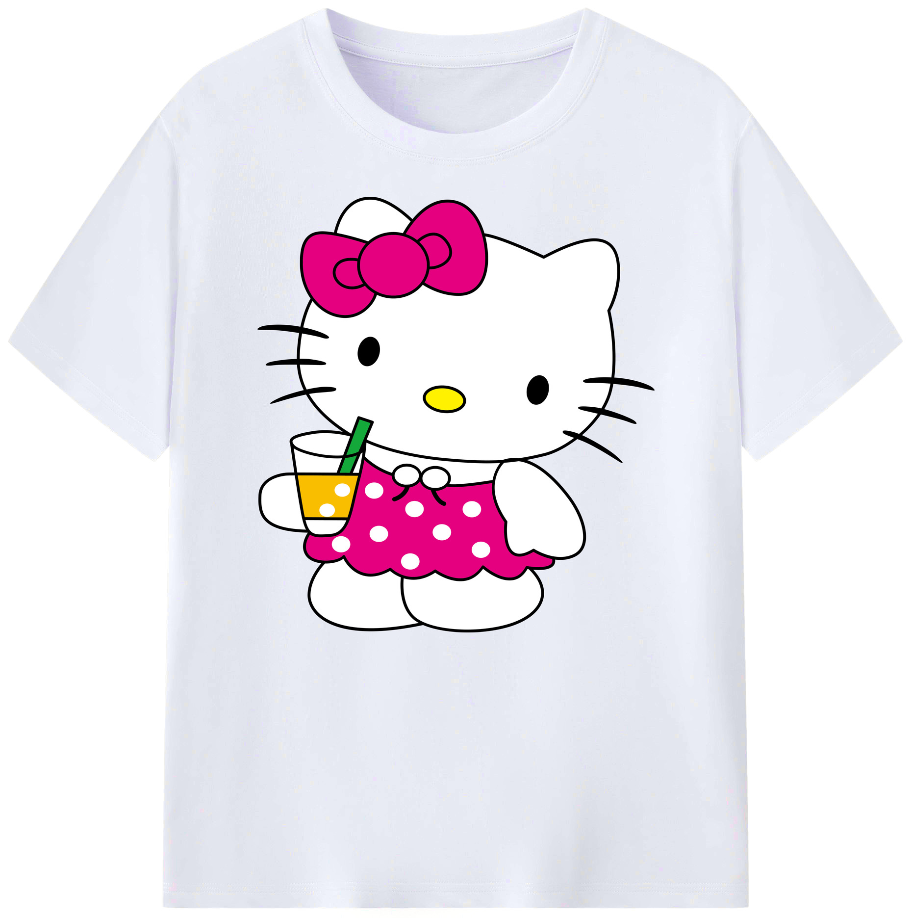 （画像用） Hello Kitty ハローキティ 綿100％ メンズ半袖Tシャツ｜肌触りやわらか＆通気性