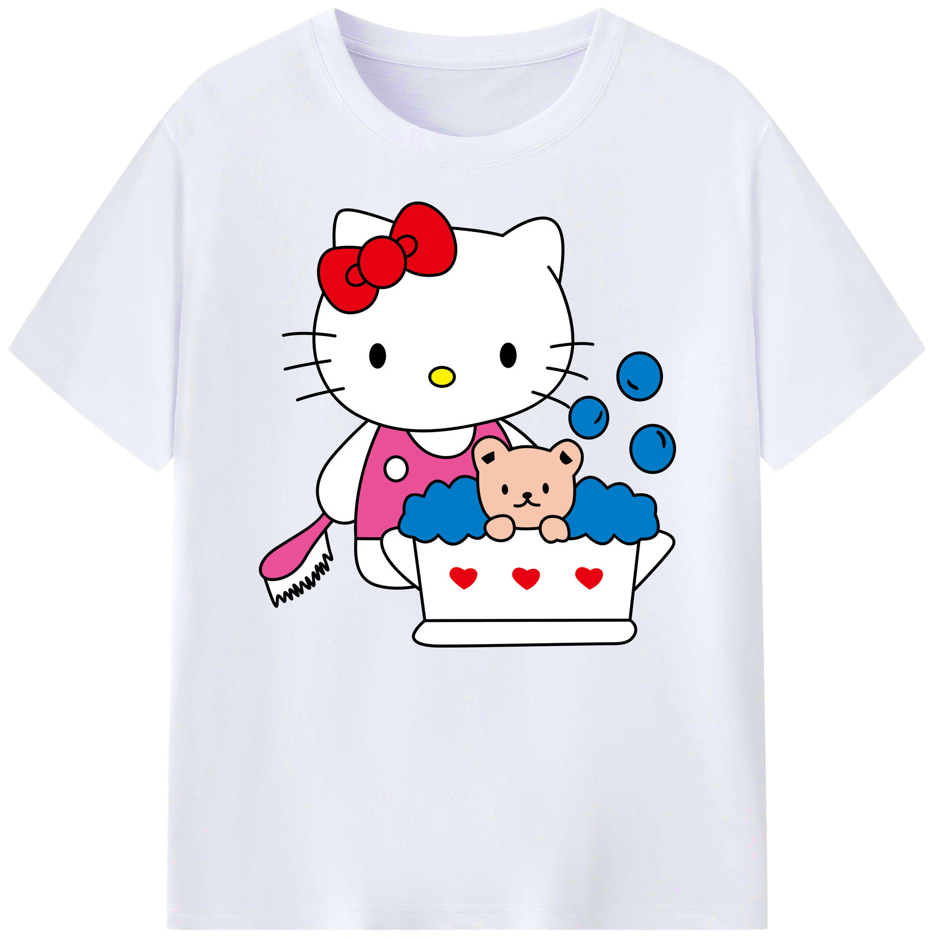 （画像用） Hello Kitty ハローキティ 綿100％ メンズ半袖Tシャツ｜肌触りやわらか＆通気性
