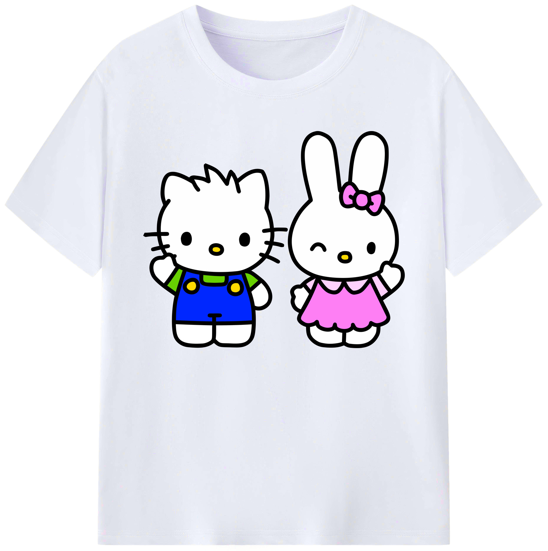 （画像用） Hello Kitty ハローキティ 綿100％ メンズ半袖Tシャツ｜肌触りやわらか＆通気性