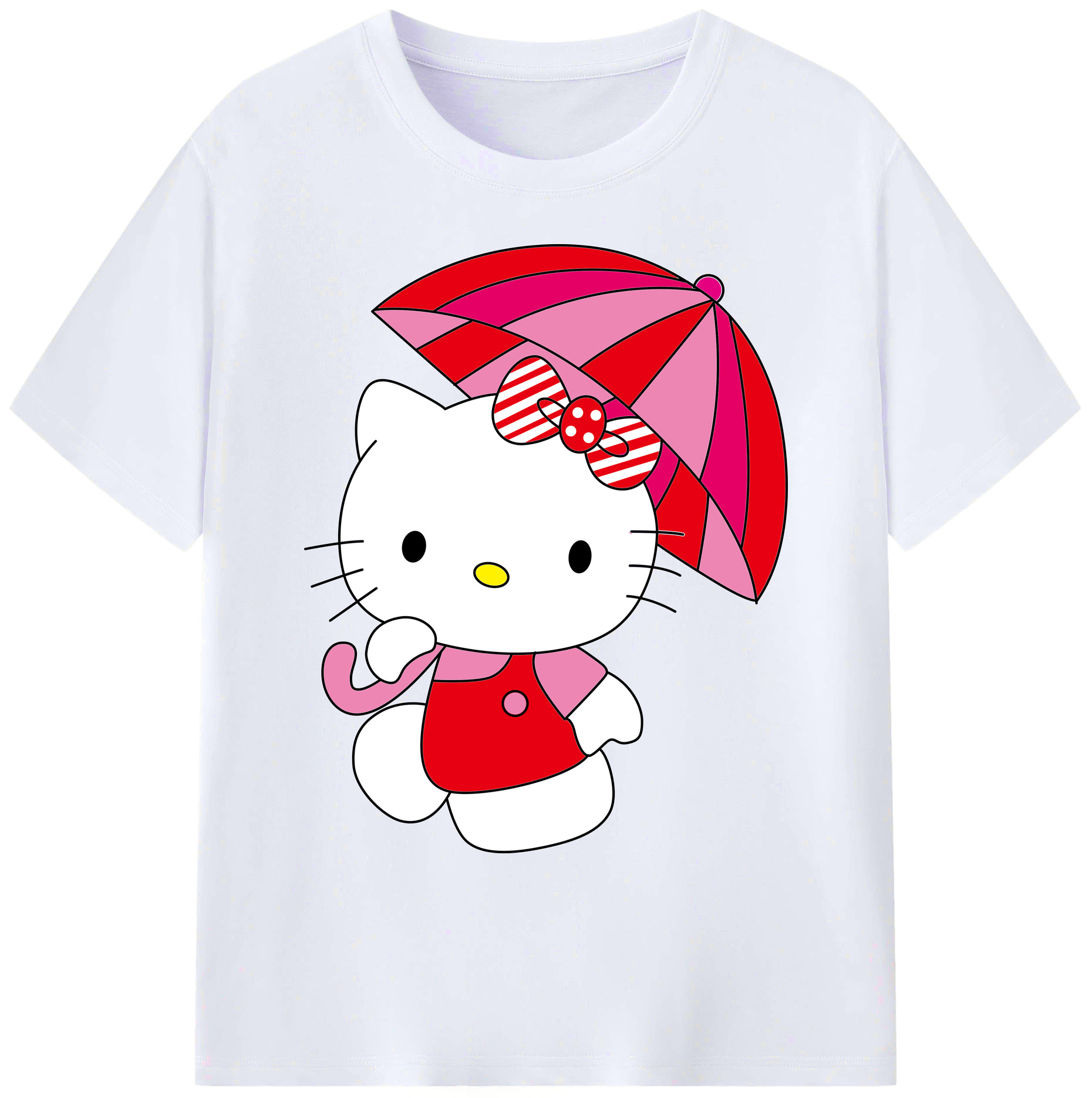 （画像用） Hello Kitty ハローキティ 綿100％ メンズ半袖Tシャツ｜肌触りやわらか＆通気性