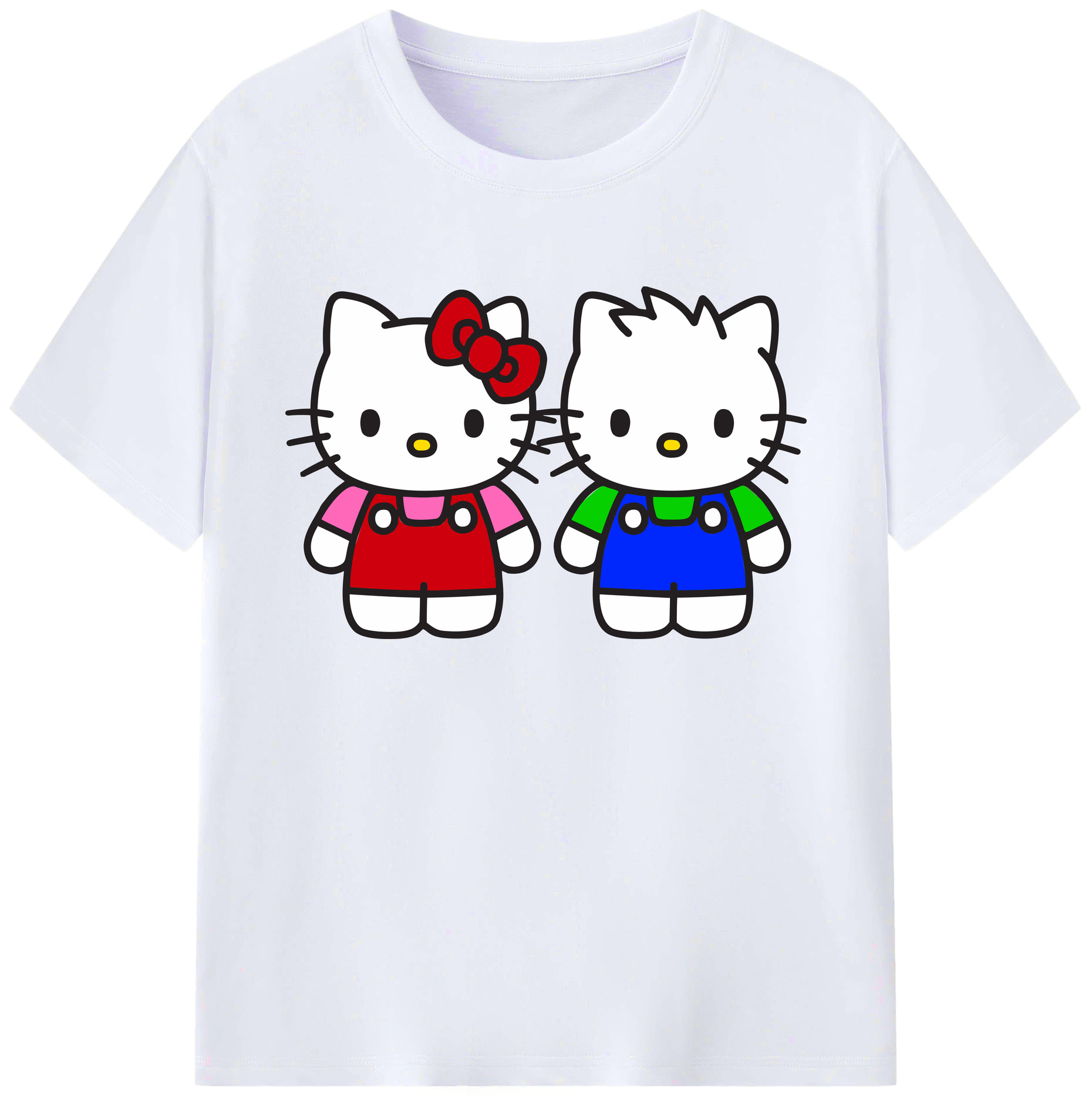 （画像用） Hello Kitty ハローキティ 綿100％ メンズ半袖Tシャツ｜肌触りやわらか＆通気性