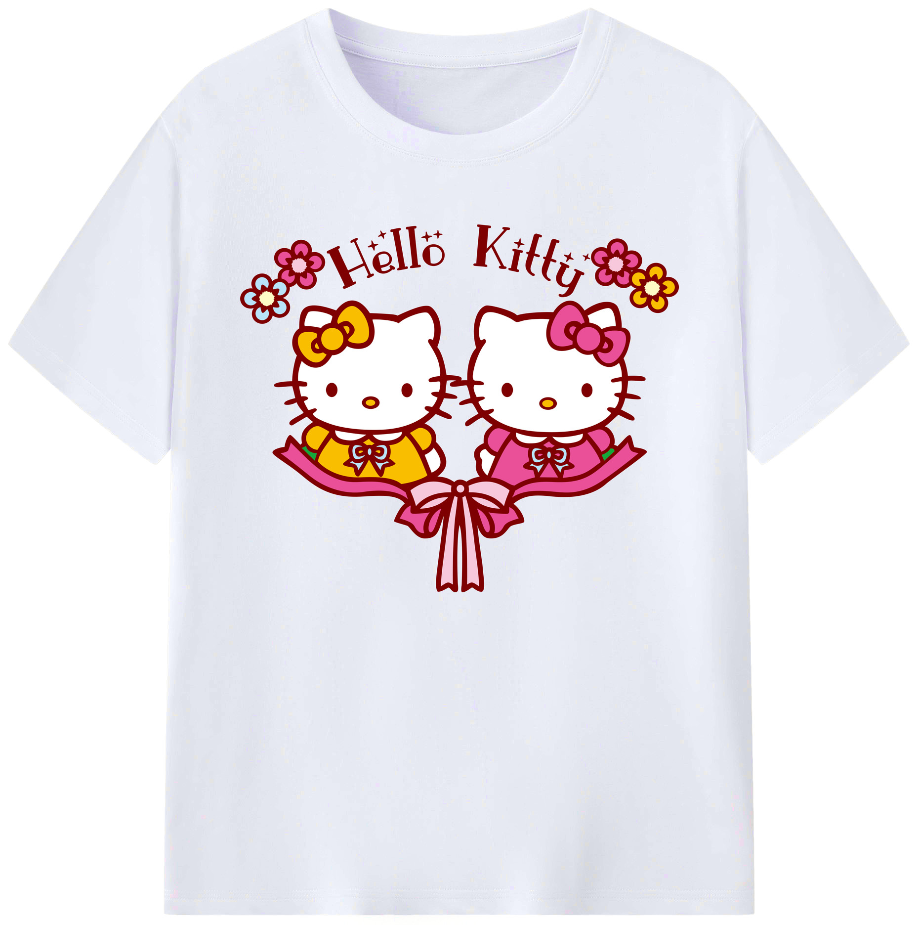 （画像用） Hello Kitty ハローキティ 綿100％ メンズ半袖Tシャツ｜肌触りやわらか＆通気性