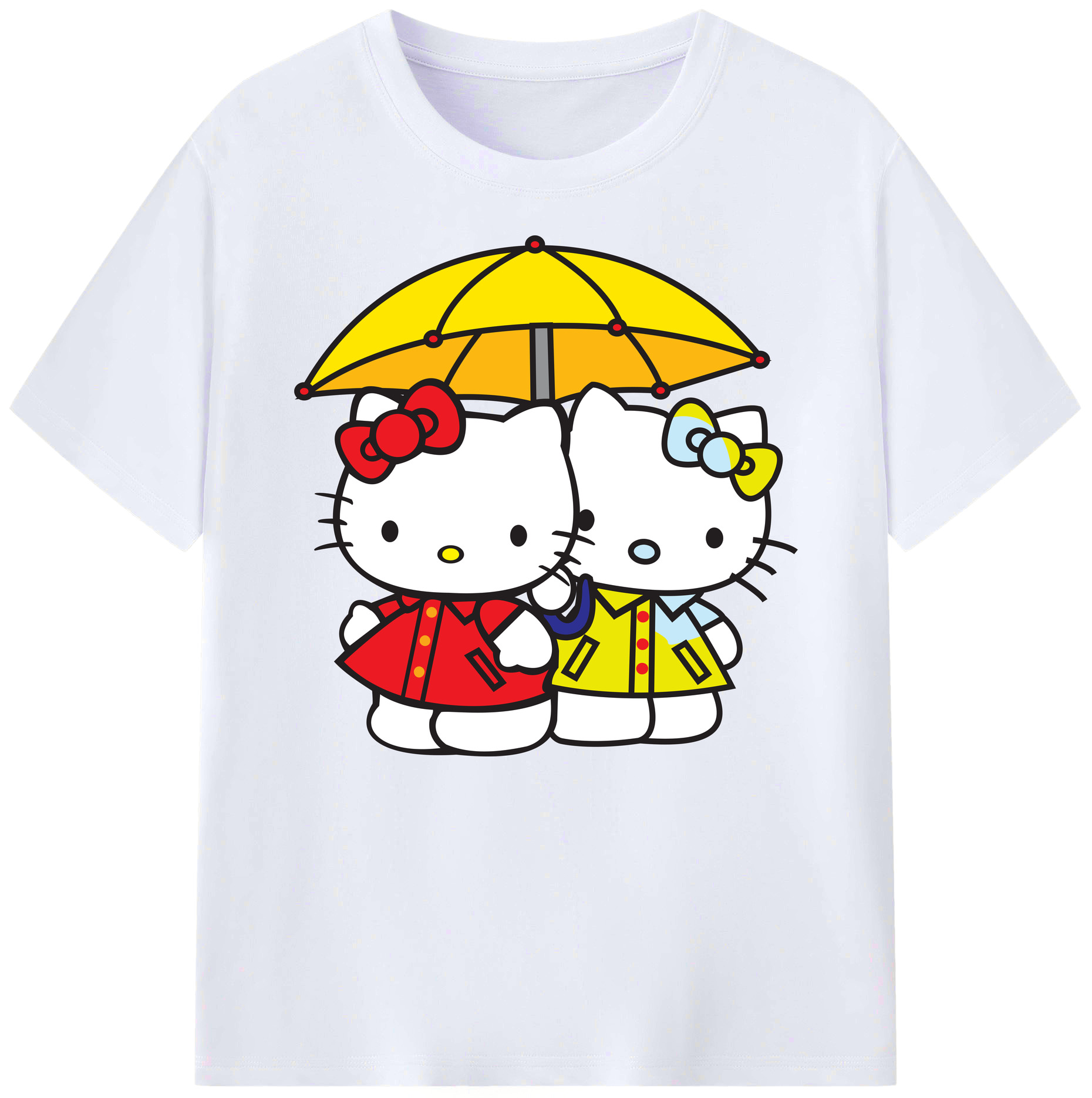 （画像用） Hello Kitty ハローキティ 綿100％ メンズ半袖Tシャツ｜肌触りやわらか＆通気性