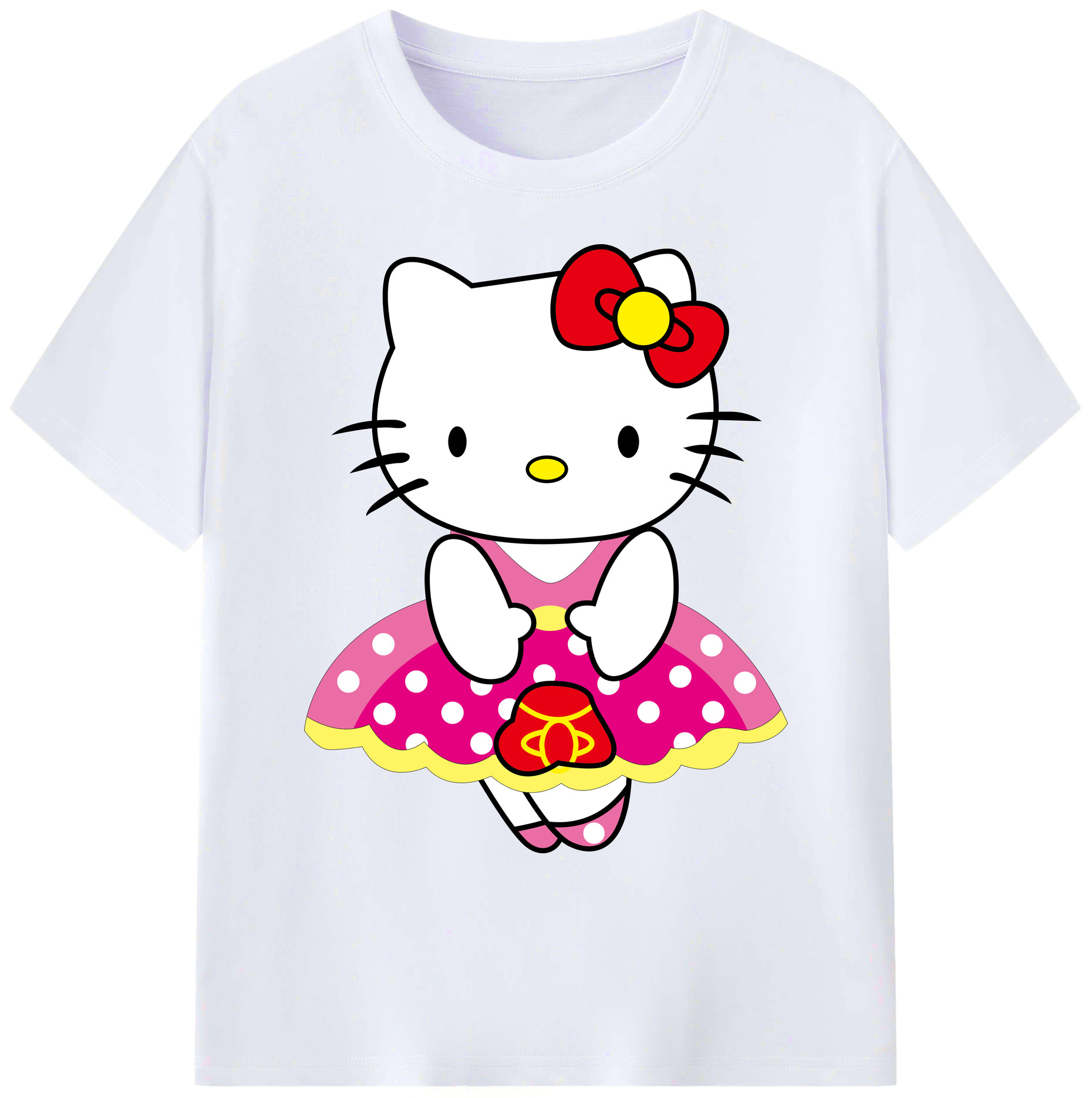 （画像用） Hello Kitty ハローキティ 綿100％ メンズ半袖Tシャツ｜肌触りやわらか＆通気性