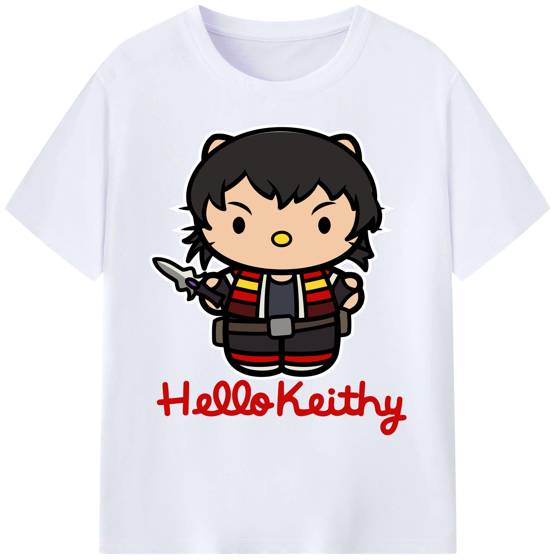 （画像用） Hello Kitty ハローキティ 綿100％ メンズ半袖Tシャツ｜肌触りやわらか＆通気性