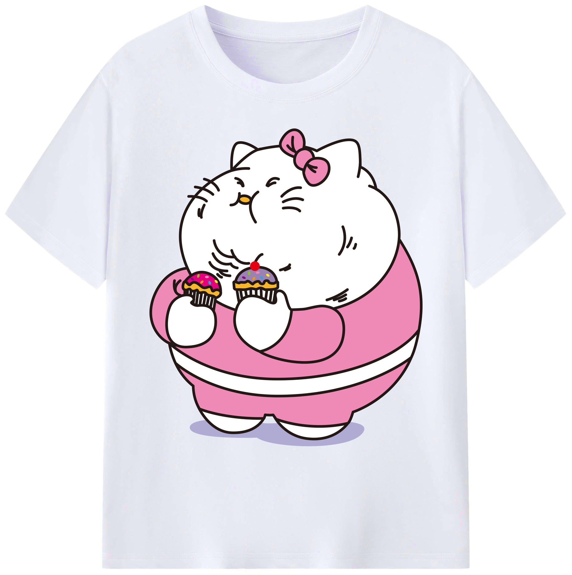 （画像用） Hello Kitty ハローキティ 綿100％ メンズ半袖Tシャツ｜肌触りやわらか＆通気性