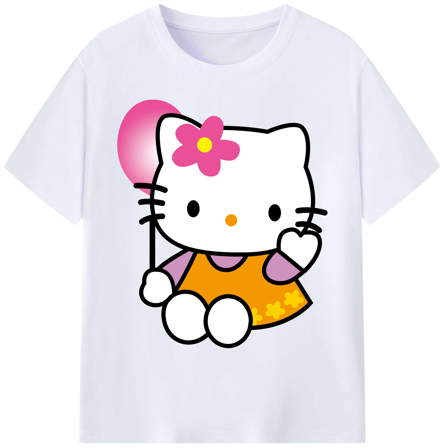 （画像用） Hello Kitty ハローキティ 綿100％ メンズ半袖Tシャツ｜肌触りやわらか＆通気性