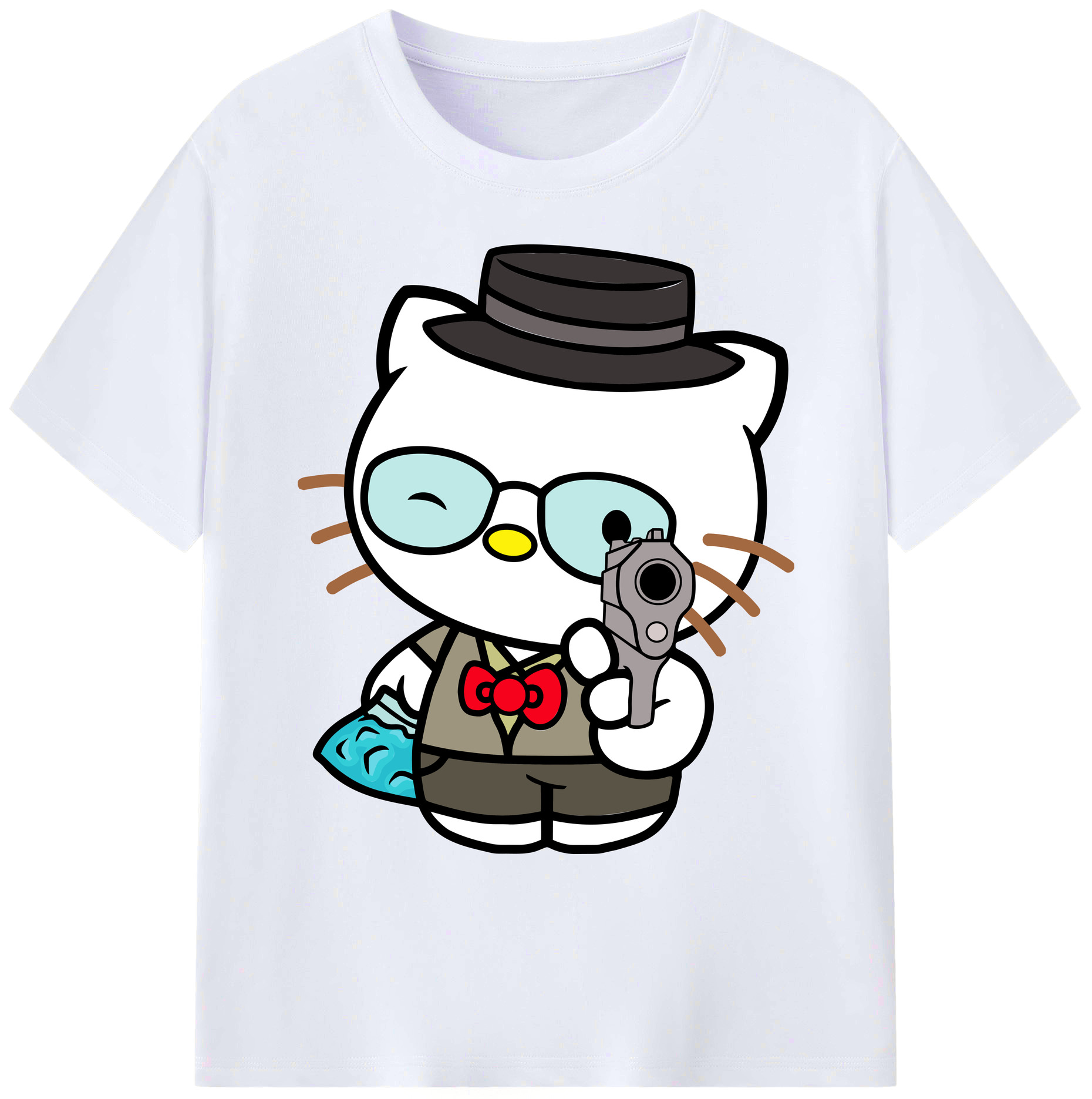 （画像用） Hello Kitty ハローキティ 綿100％ メンズ半袖Tシャツ｜肌触りやわらか＆通気性