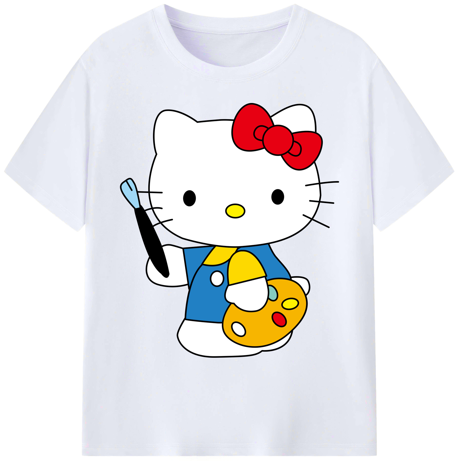 （画像用） Hello Kitty ハローキティ 綿100％ メンズ半袖Tシャツ｜肌触りやわらか＆通気性