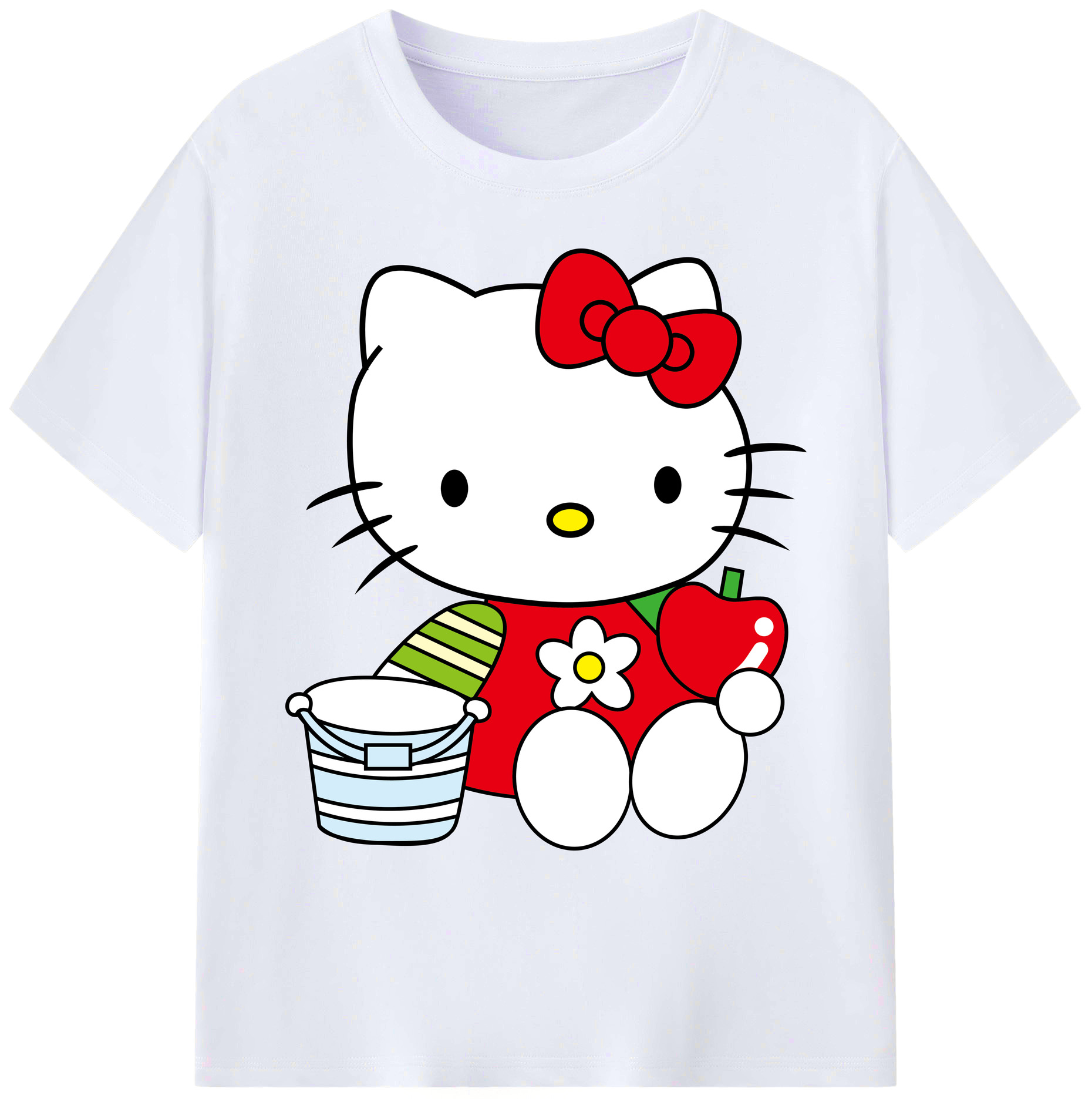 （画像用） Hello Kitty ハローキティ 綿100％ メンズ半袖Tシャツ｜肌触りやわらか＆通気性