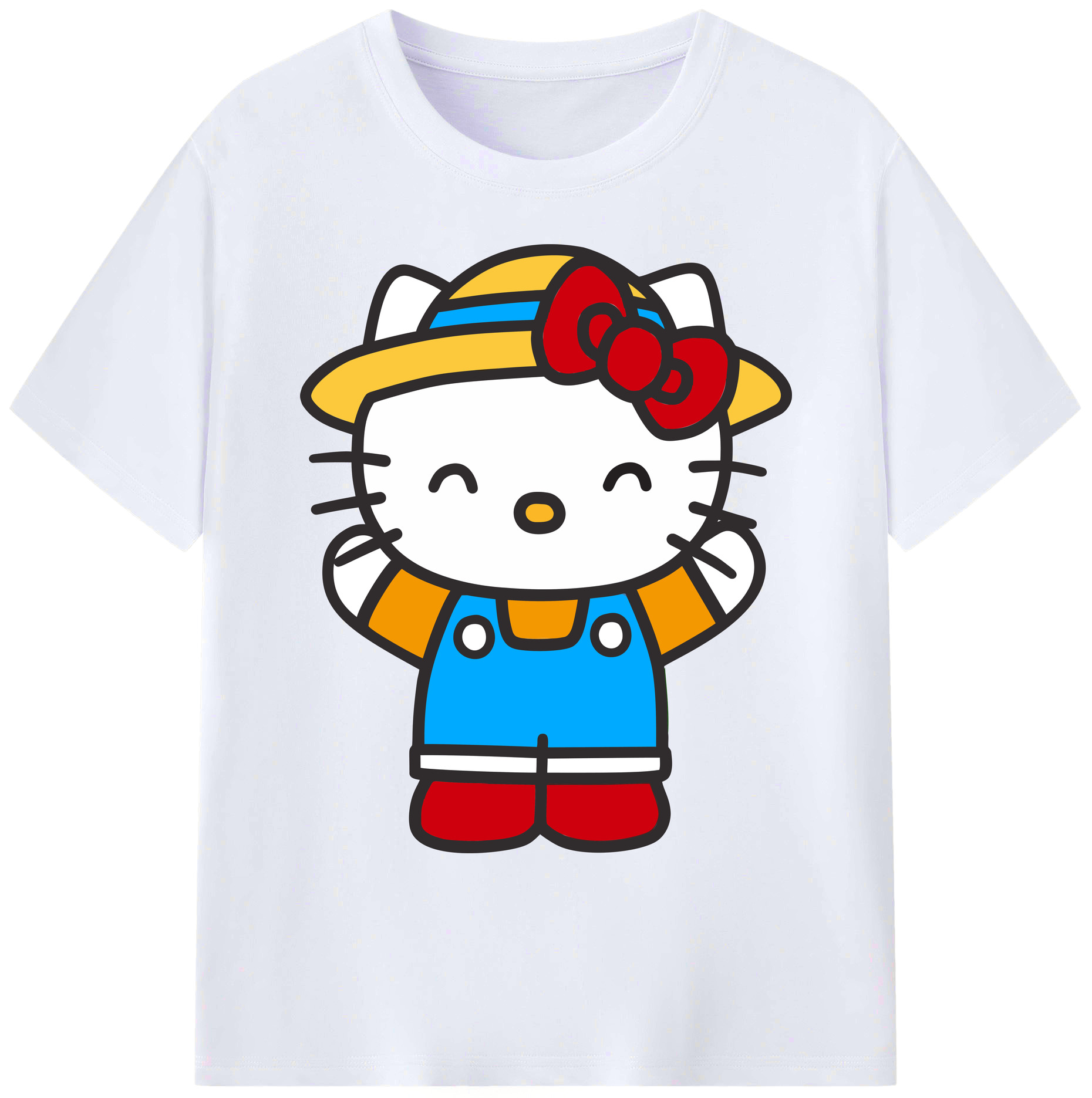 （画像用） Hello Kitty ハローキティ 綿100％ メンズ半袖Tシャツ｜肌触りやわらか＆通気性