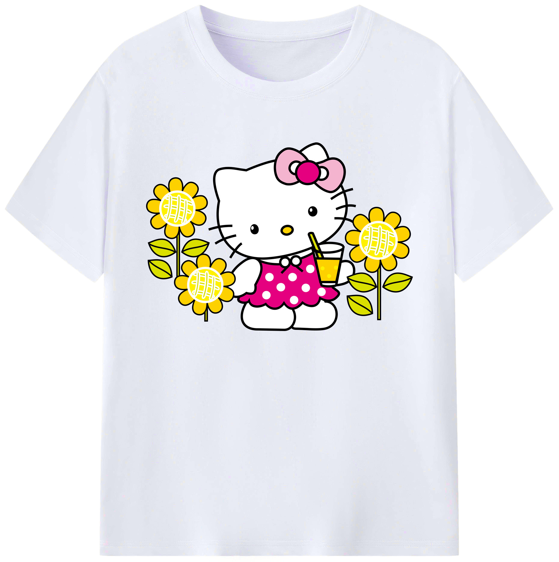 （画像用） Hello Kitty ハローキティ 綿100％ メンズ半袖Tシャツ｜肌触りやわらか＆通気性