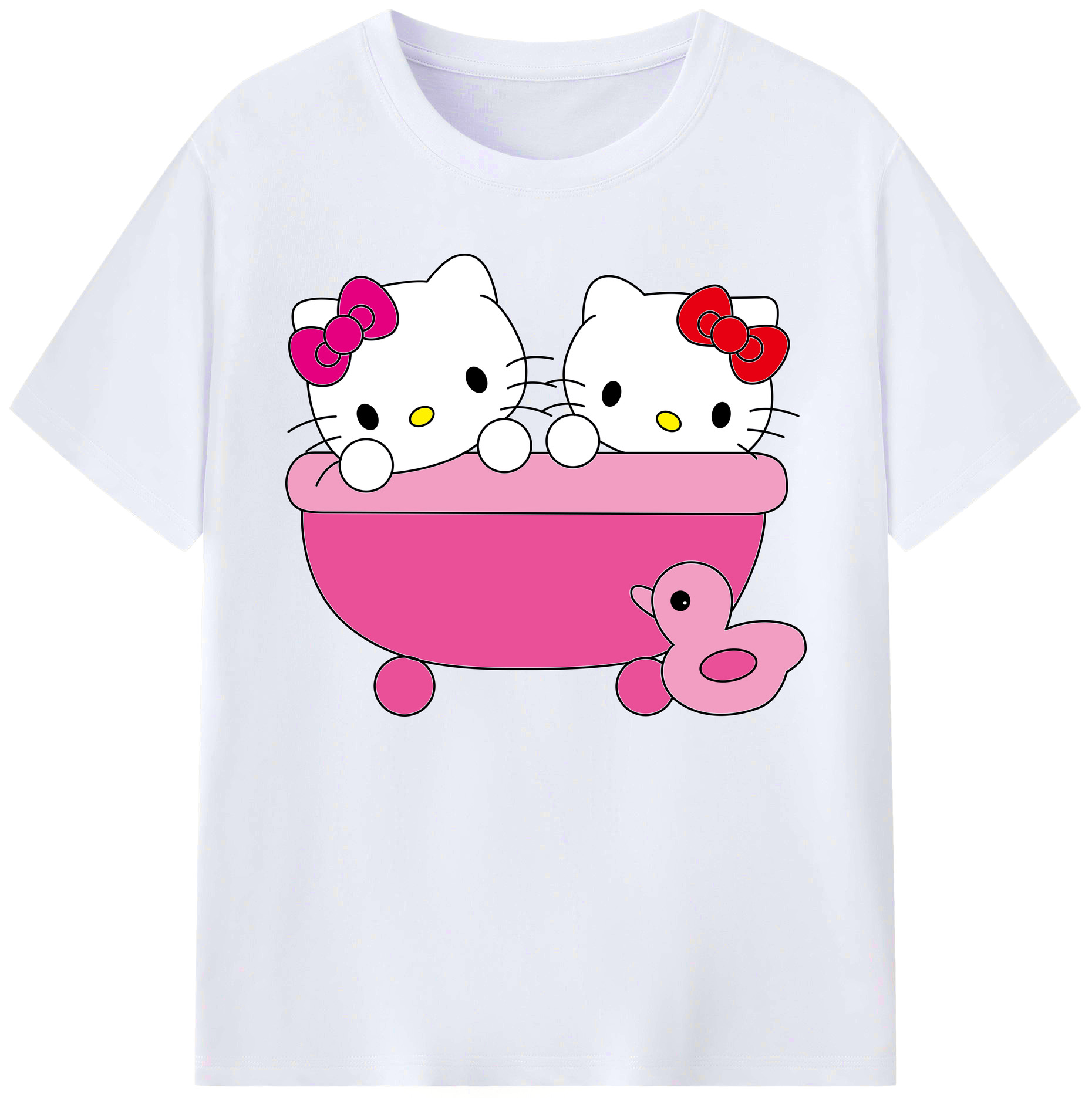 （画像用） Hello Kitty ハローキティ 綿100％ メンズ半袖Tシャツ｜肌触りやわらか＆通気性
