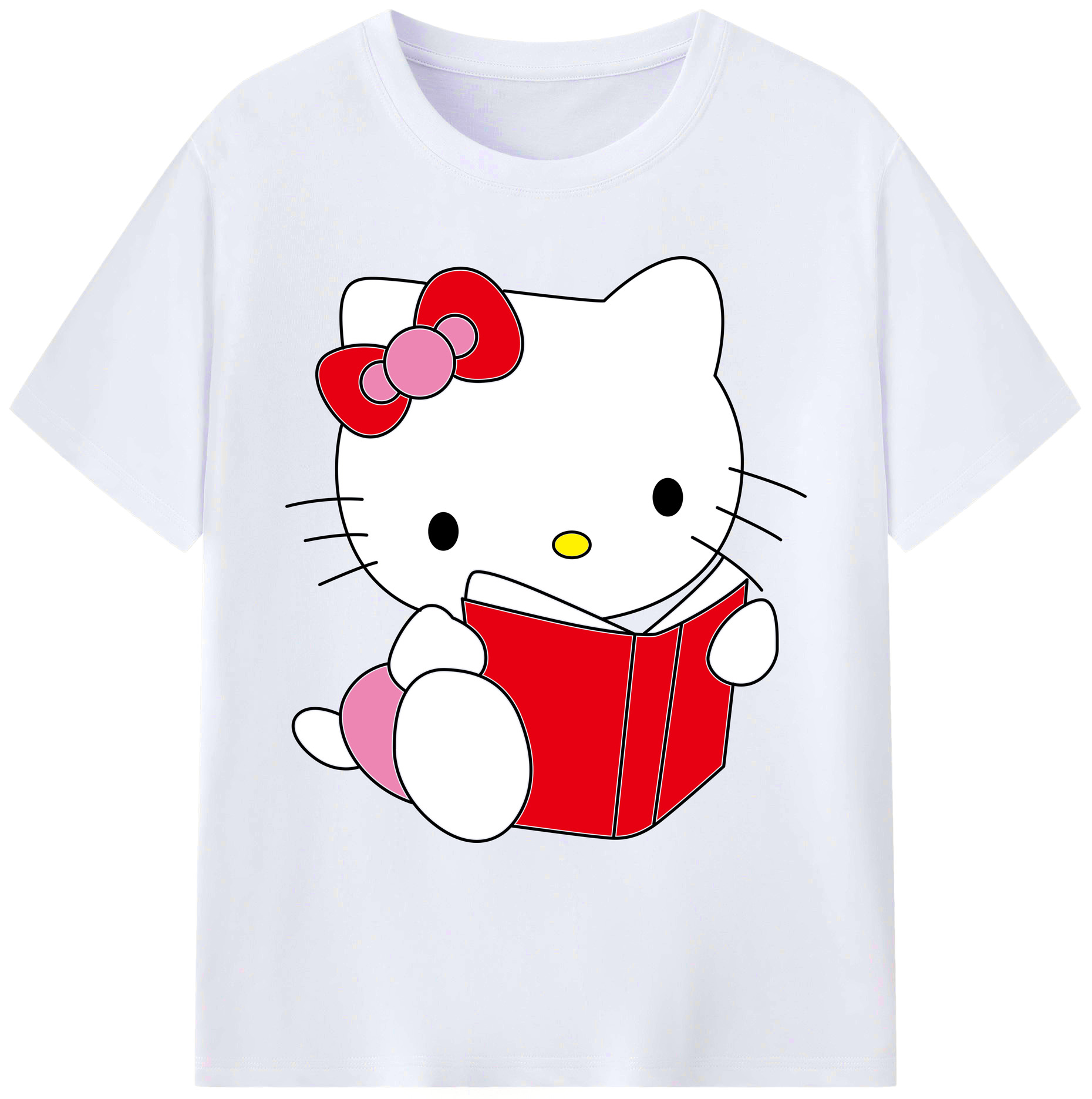 （画像用） Hello Kitty ハローキティ 綿100％ メンズ半袖Tシャツ｜肌触りやわらか＆通気性