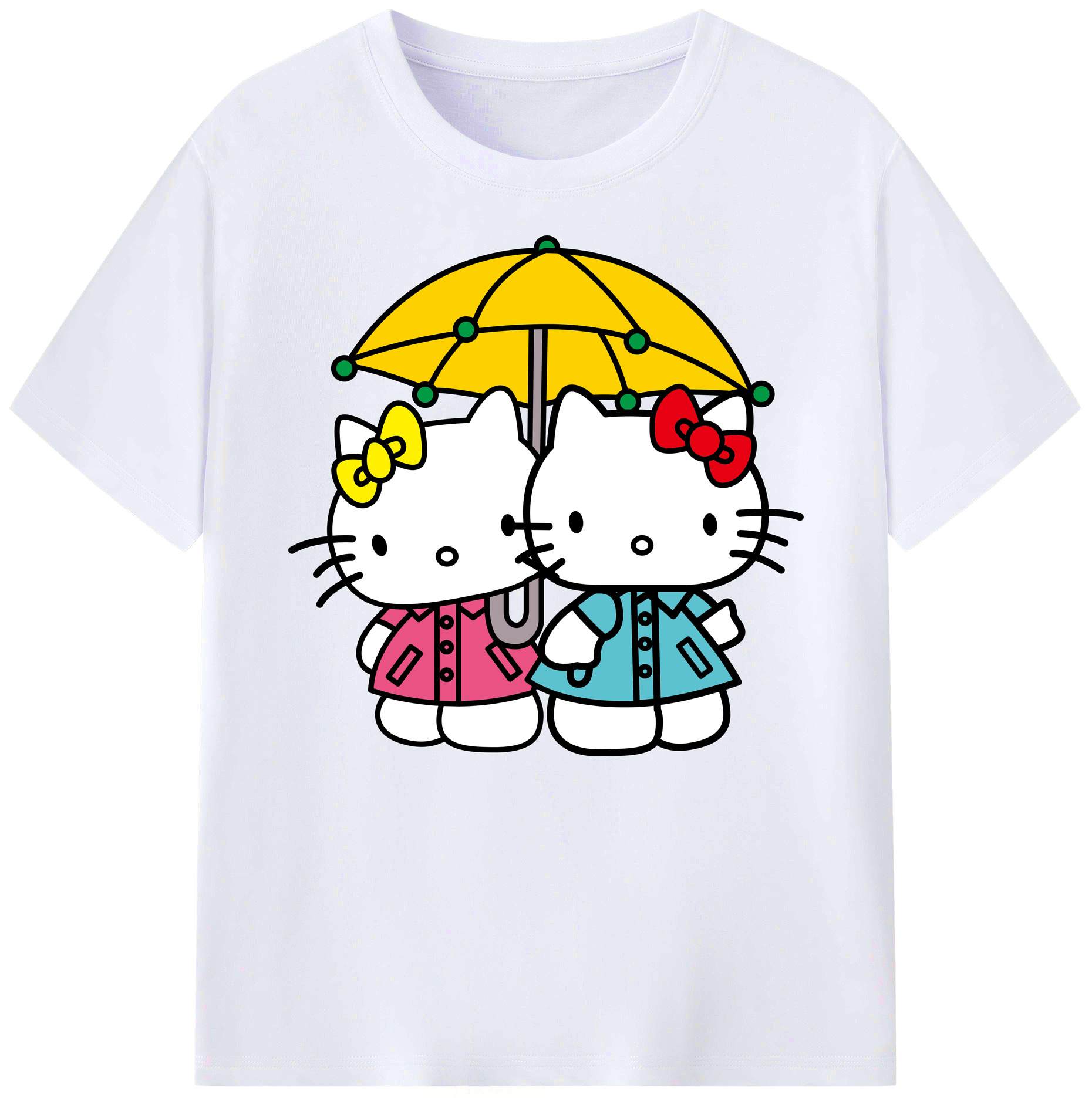 （画像用） Hello Kitty ハローキティ 綿100％ メンズ半袖Tシャツ｜肌触りやわらか＆通気性