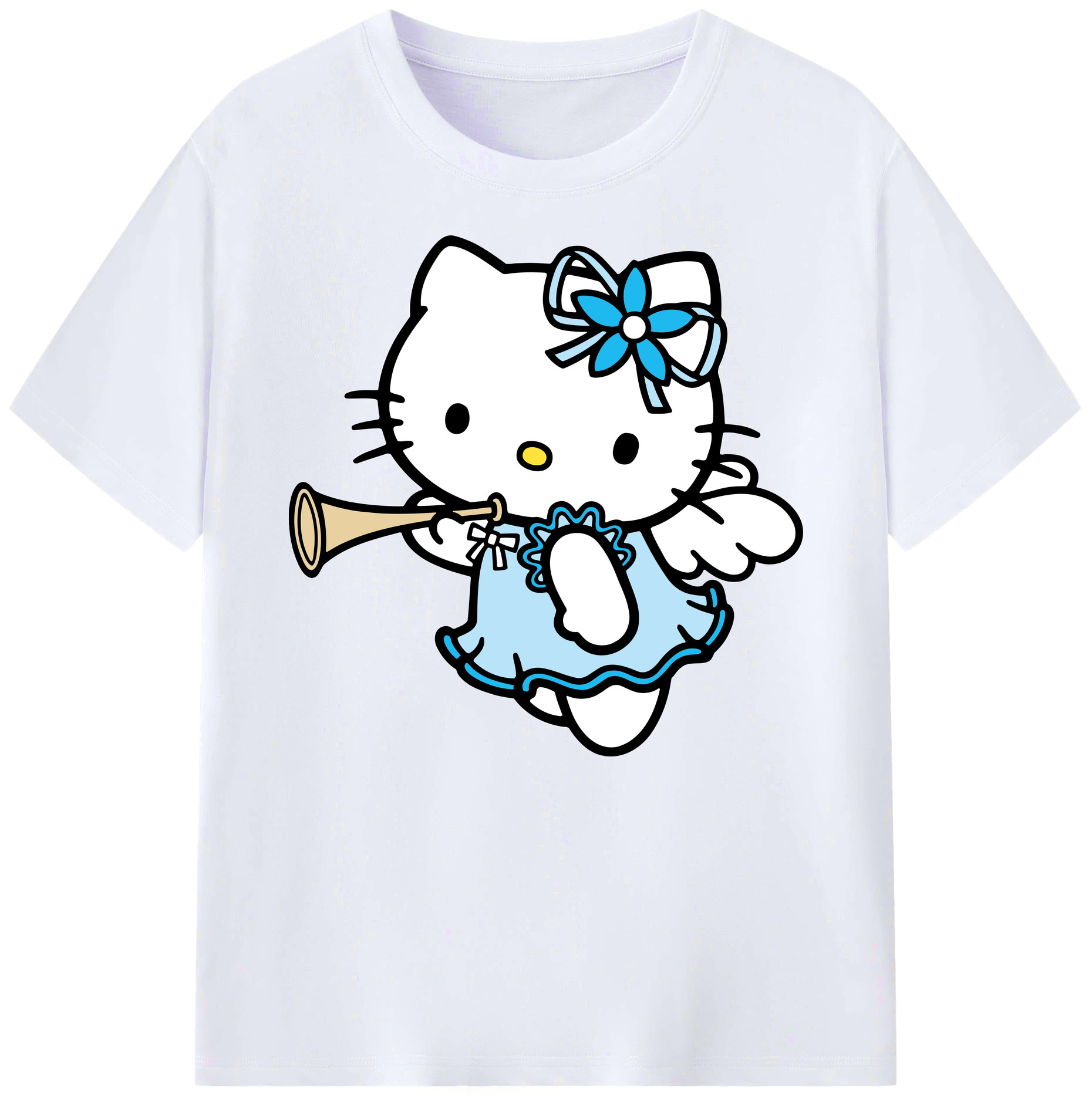 （画像用） Hello Kitty ハローキティ 綿100％ メンズ半袖Tシャツ｜肌触りやわらか＆通気性