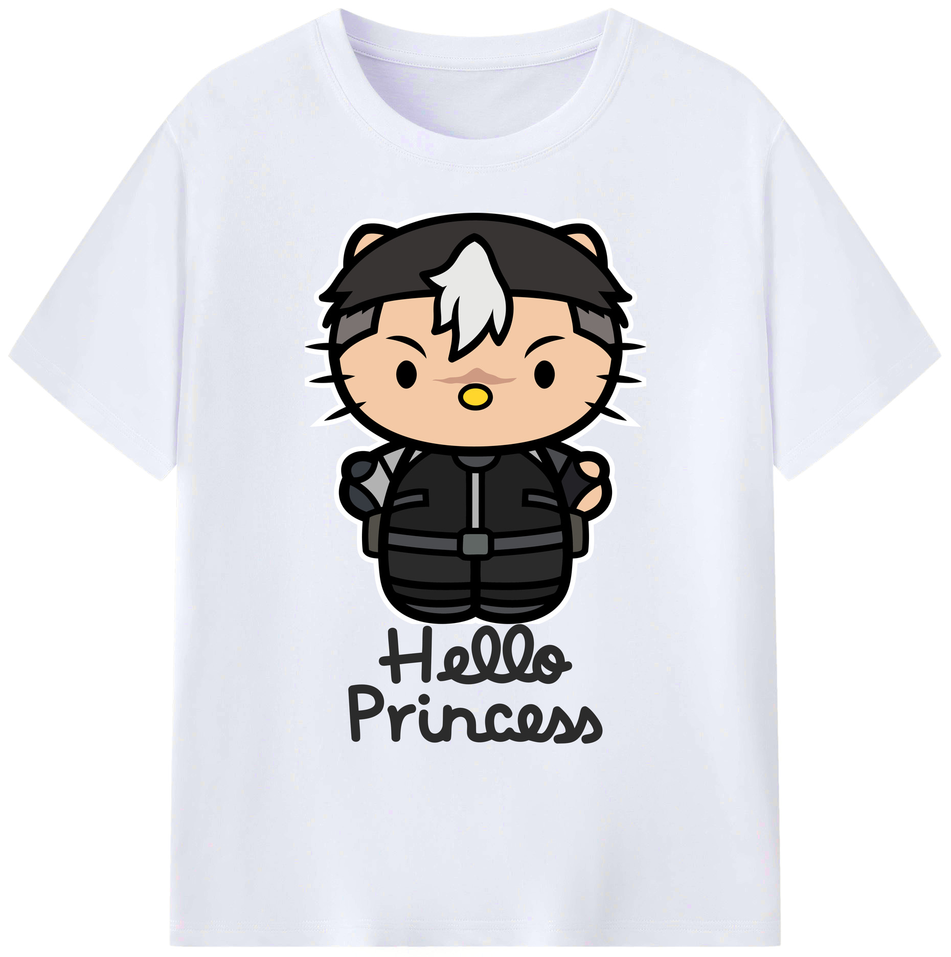 （画像用） Hello Kitty ハローキティ 綿100％ メンズ半袖Tシャツ｜肌触りやわらか＆通気性