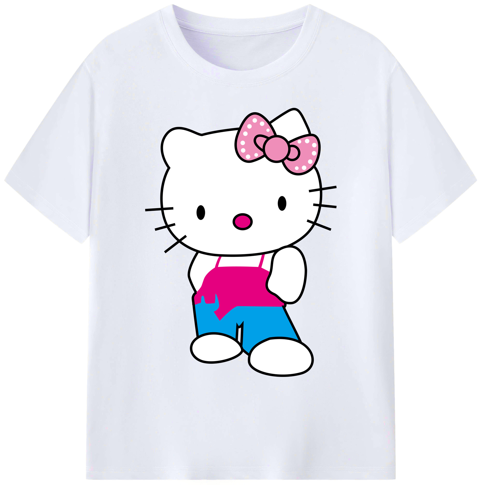 （画像用） Hello Kitty ハローキティ 綿100％ メンズ半袖Tシャツ｜肌触りやわらか＆通気性